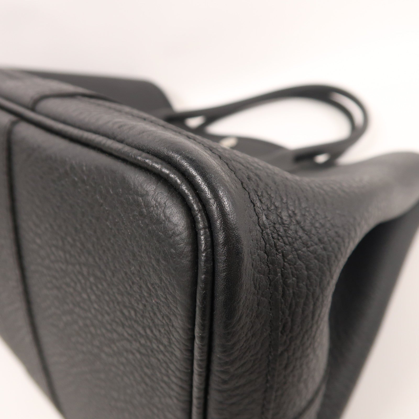 HERMES Negonda皮革Garden Party PM銀扣手挽袋89 Noir