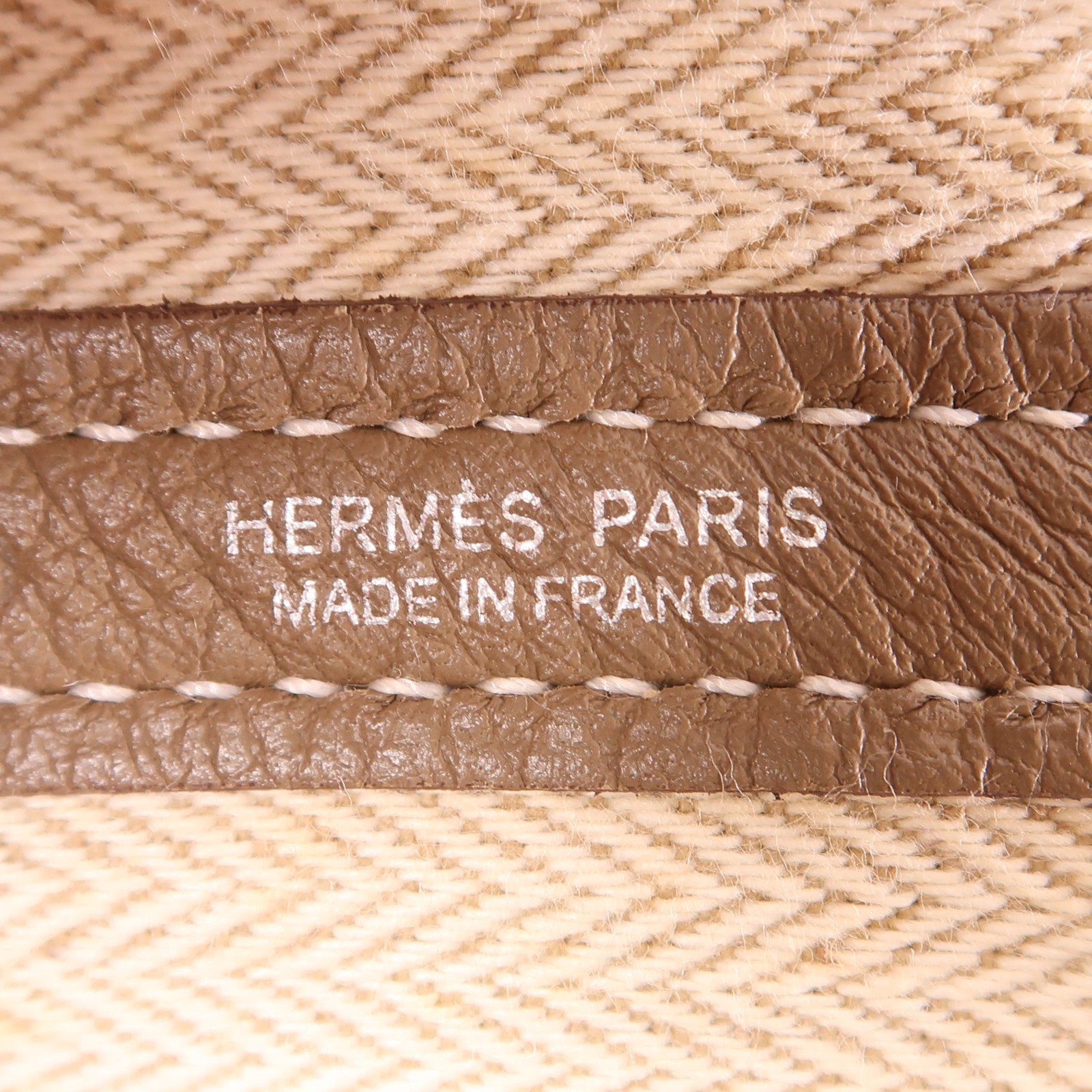 HERMES Negonda皮革GardenParty PM銀扣手挽袋Etoupe