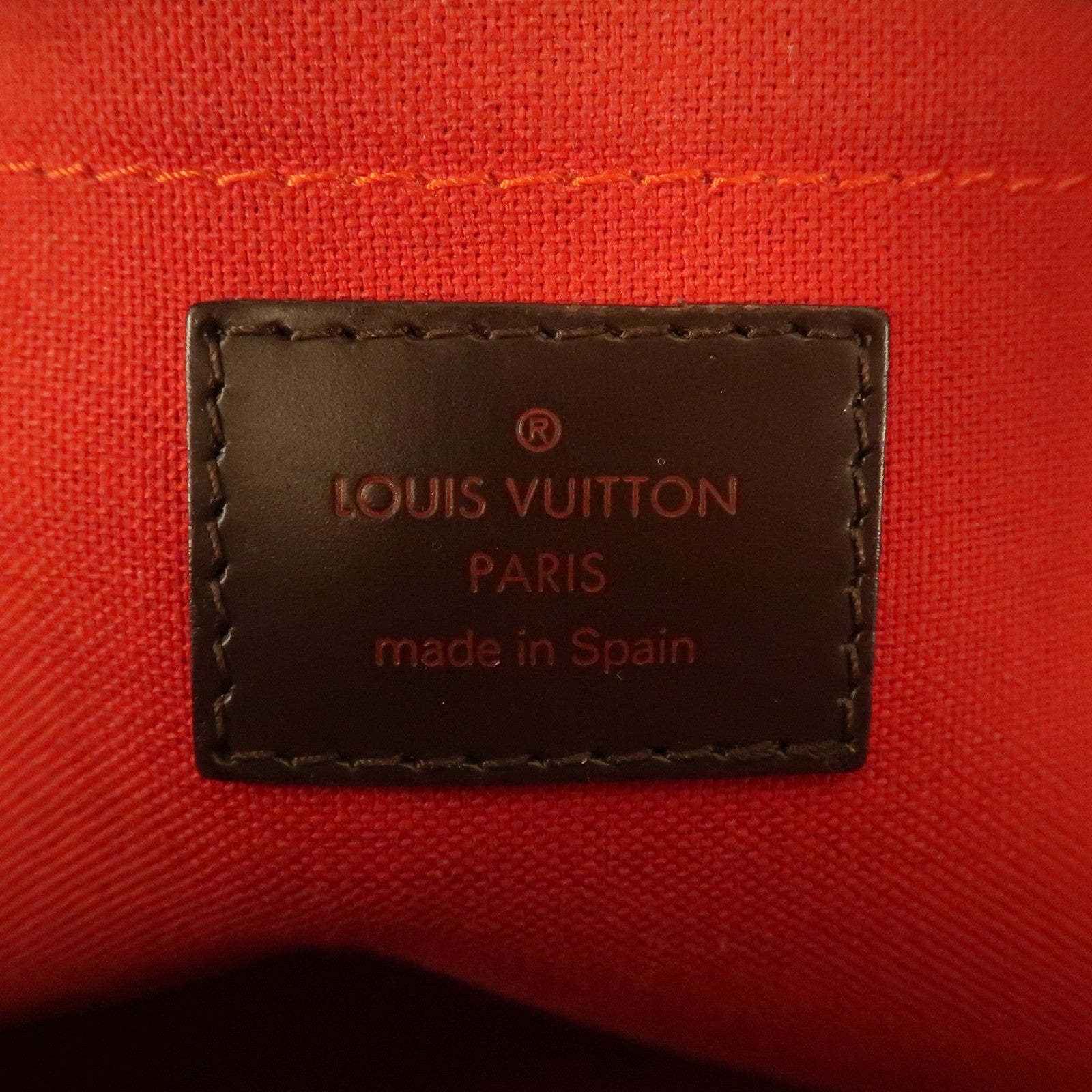 LOUIS VUITTON Damier Ebene Ribera MM金扣手挽袋啡色