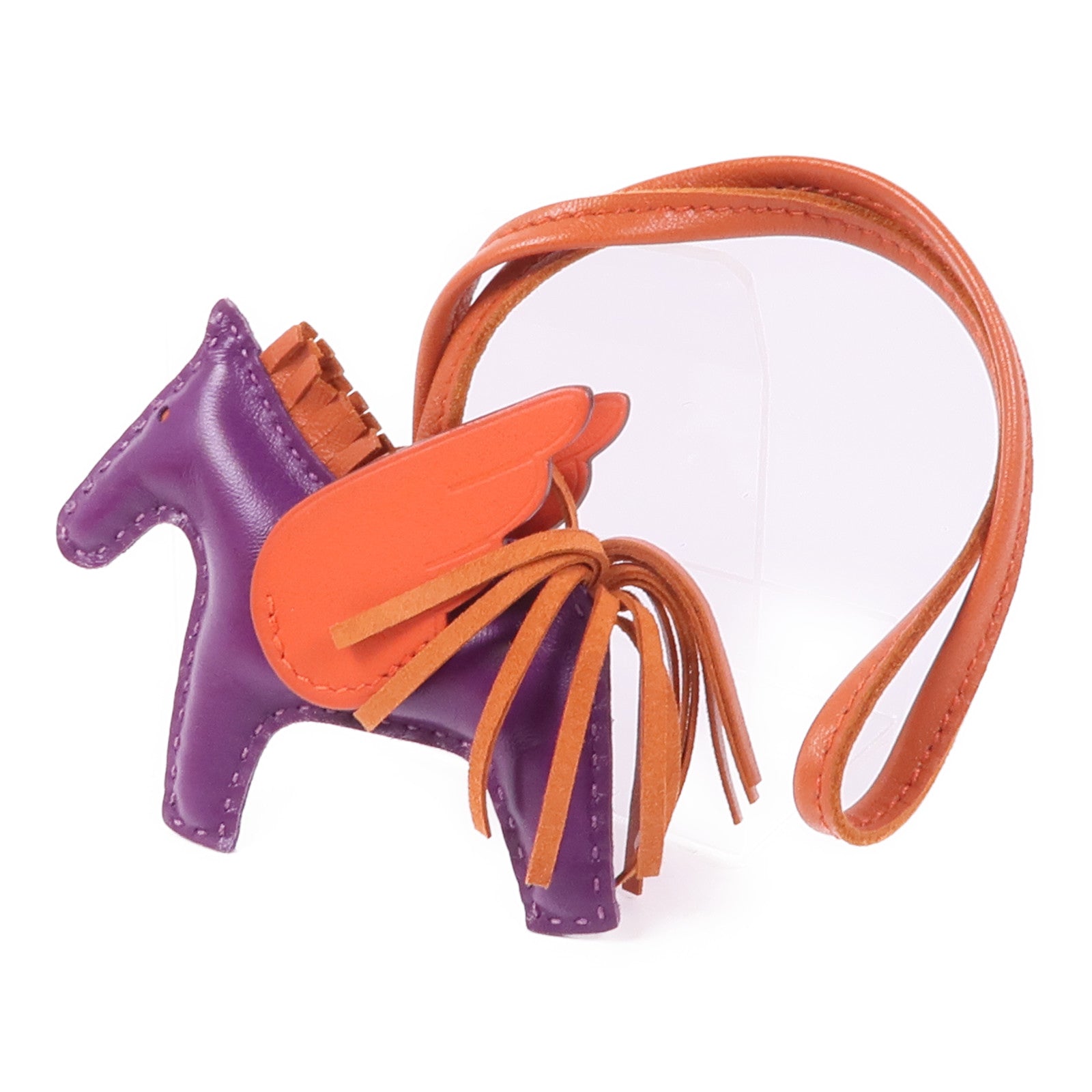 HERMES Rodeo Pegase Charm/Strap Milo Leather Swift Leather Purple/Red