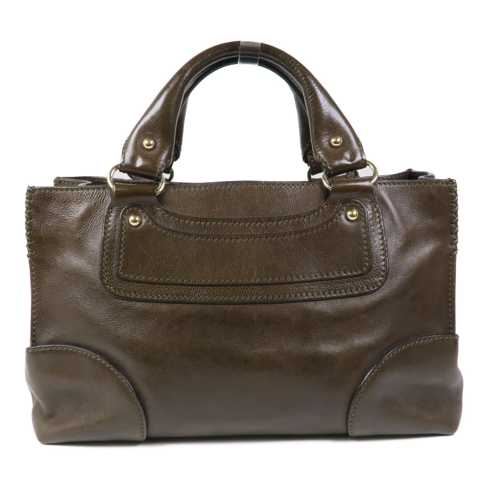 CELINE 牛皮皮革Hand Bag銀扣手挽袋