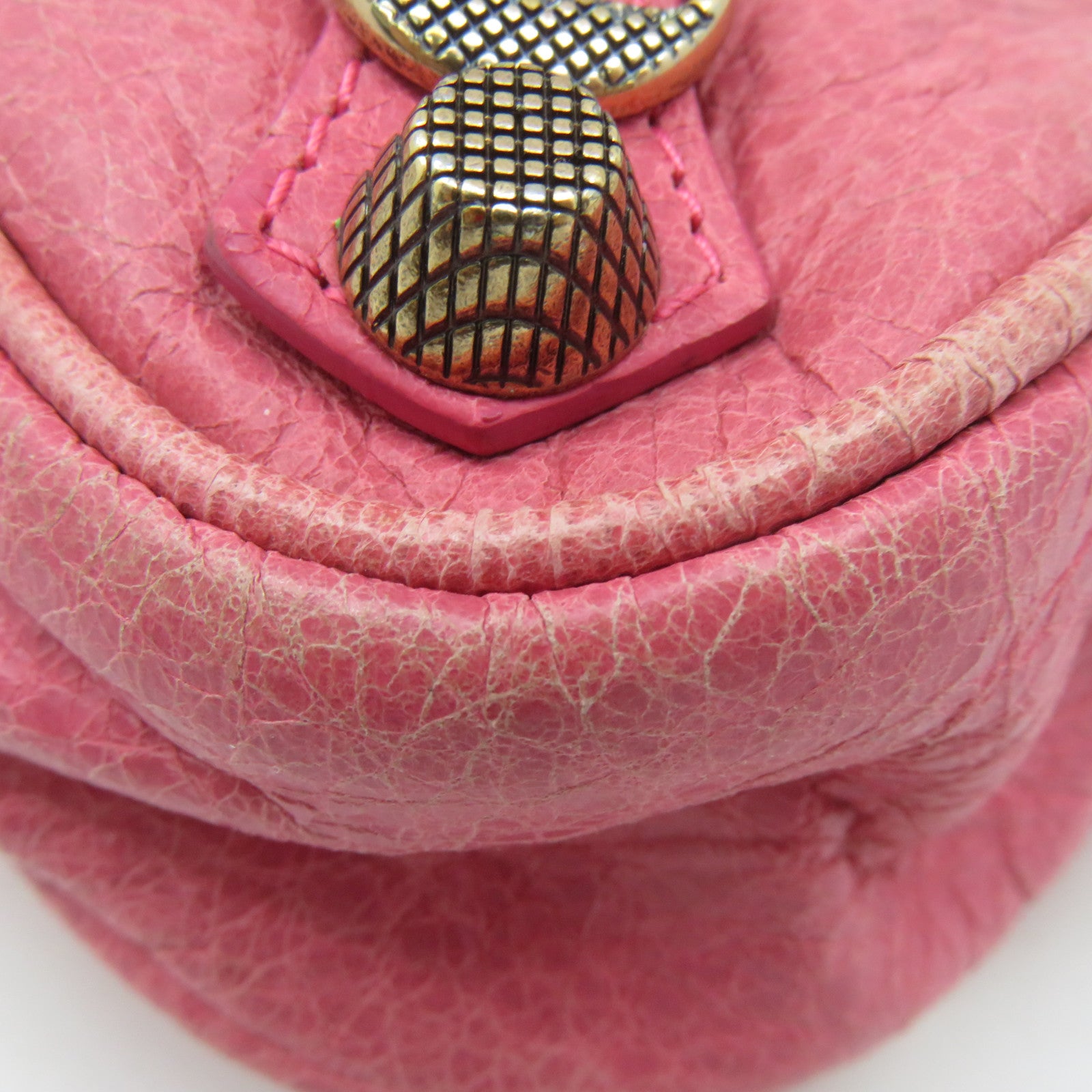 BALENCIAGA Sheepskin Leather Gaint Hip Shoulder Bag Pink