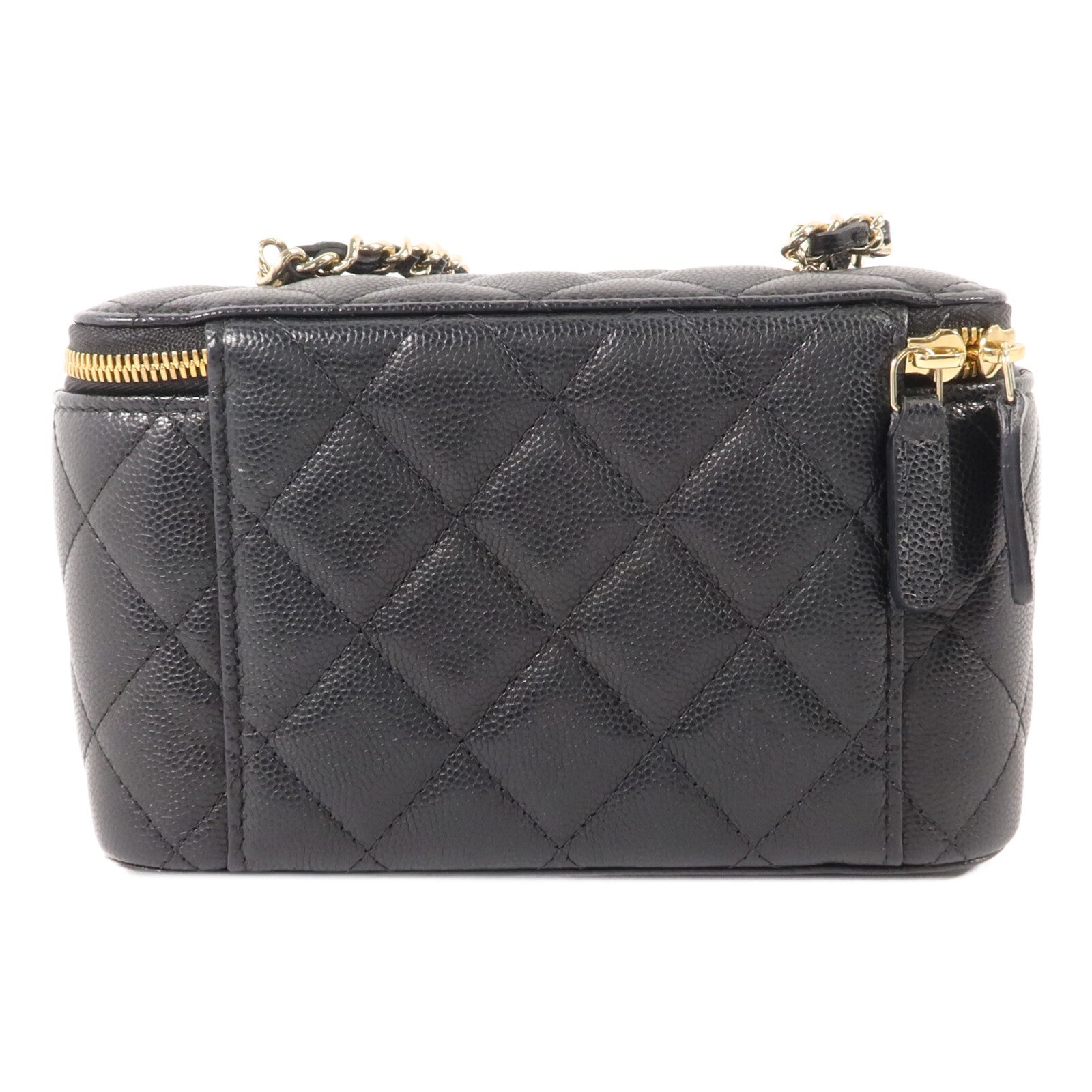 CHANEL 牛皮皮革CC Vanity Case With Crystal鏈帶肩背袋