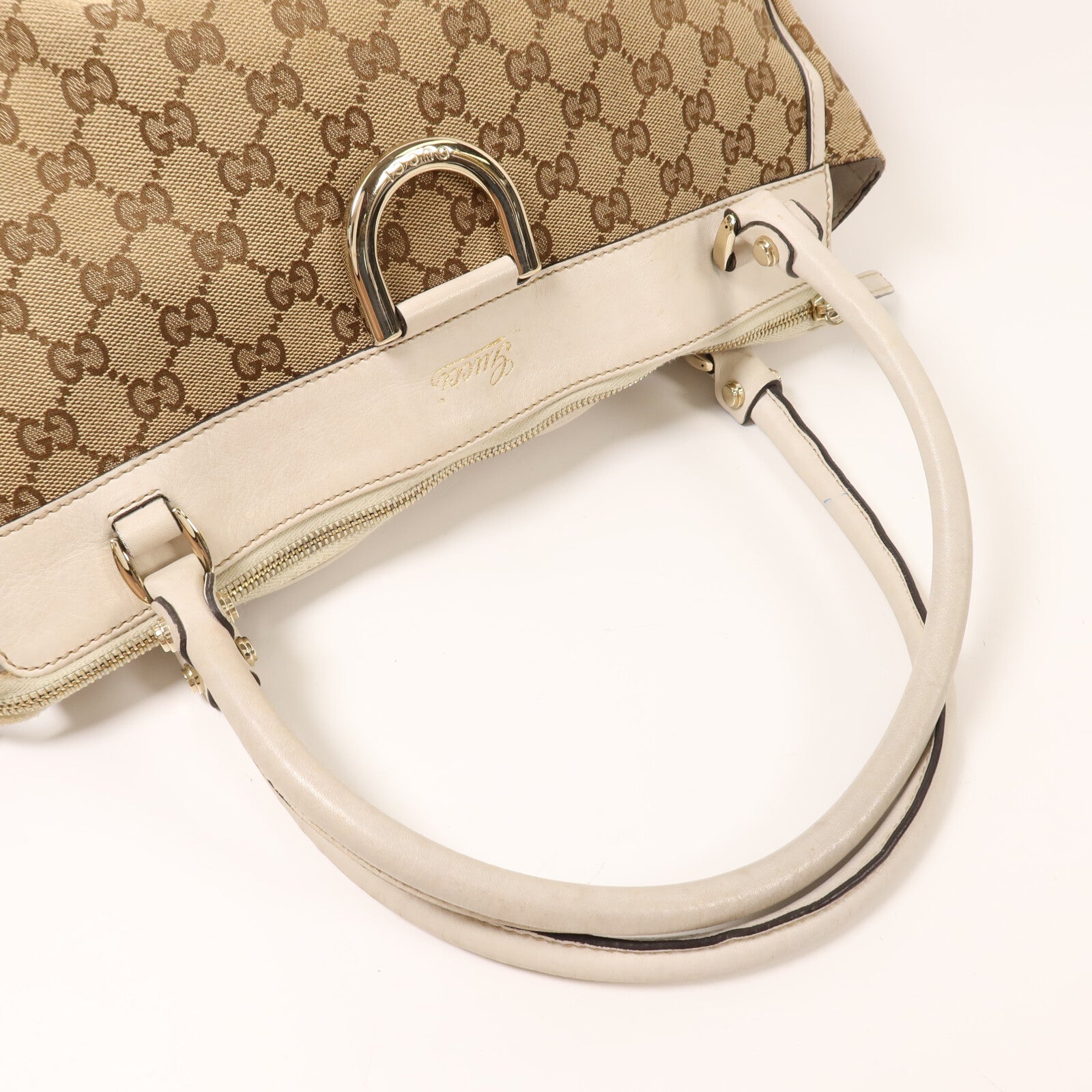 GUCCI 帆布Shoulder Bag金扣肩背袋