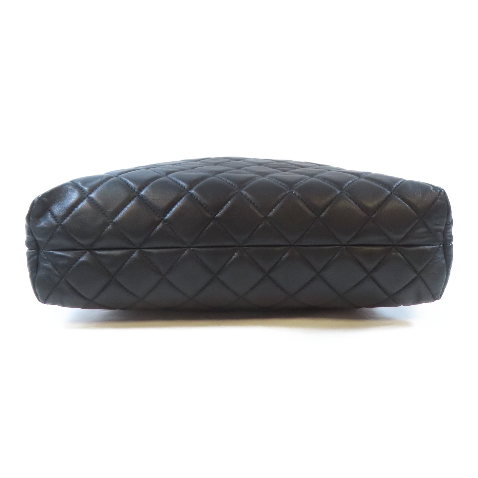 CHANEL 菱格羊皮皮革Shoulder Bag銀扣肩背袋黑色