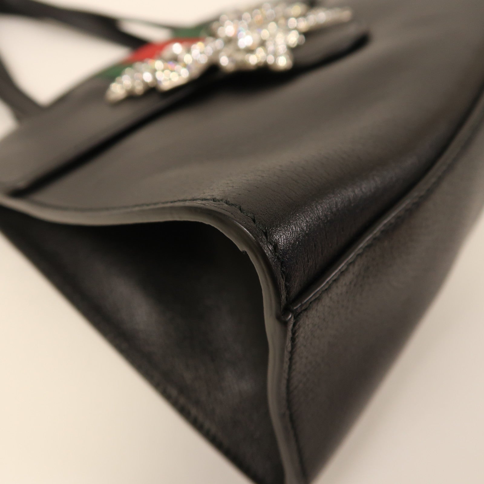 GUCCI 牛皮皮革Shoulder Bag金扣手挽肩背兩用袋黑色