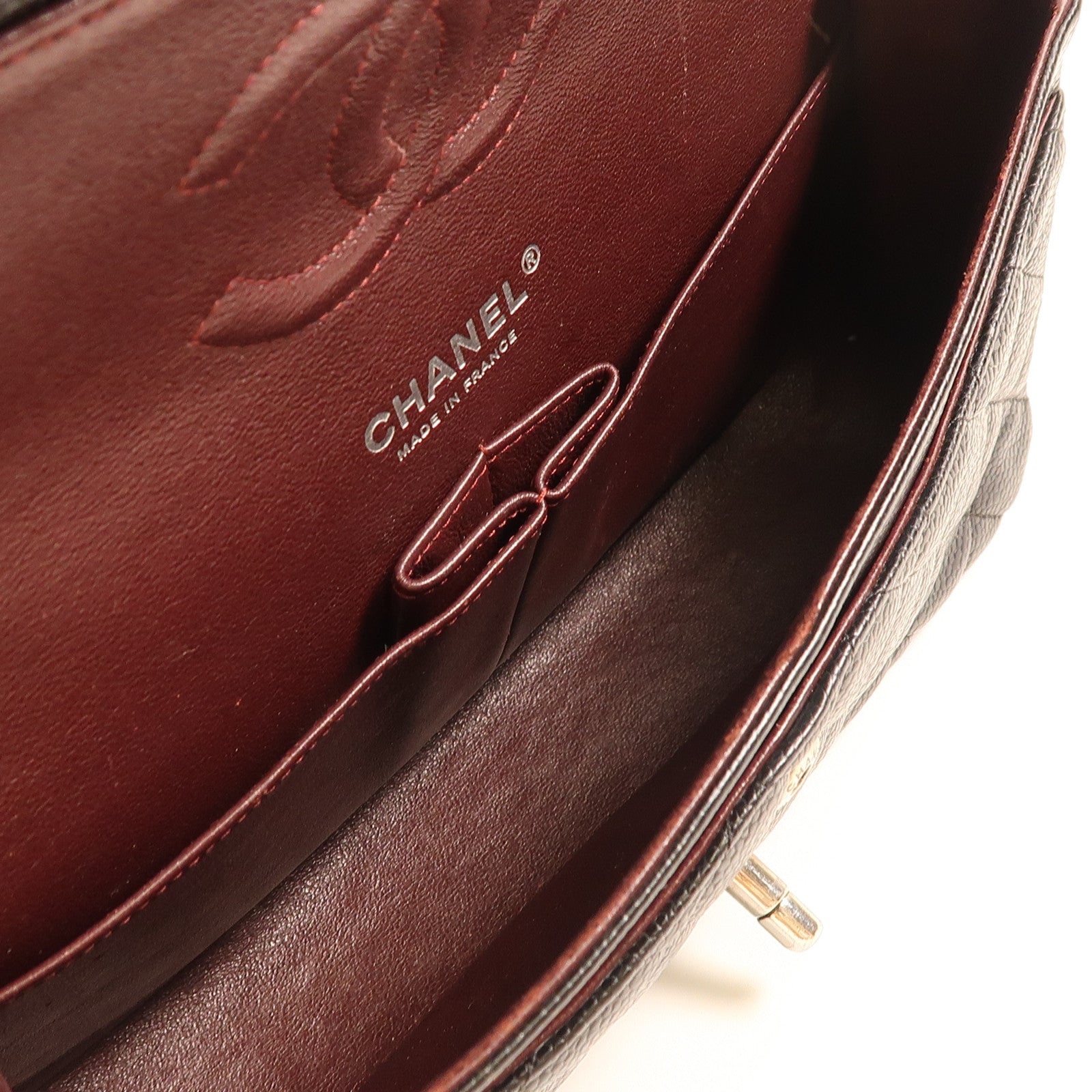 CHANEL 牛皮皮革Classic 25銀扣鏈帶肩背袋
