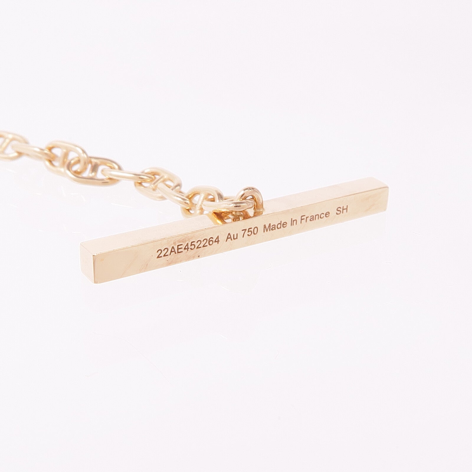 HERMES 18K玫瑰金Chaine D'Ancre Contour Diamond Bracelets鑽石手鏈