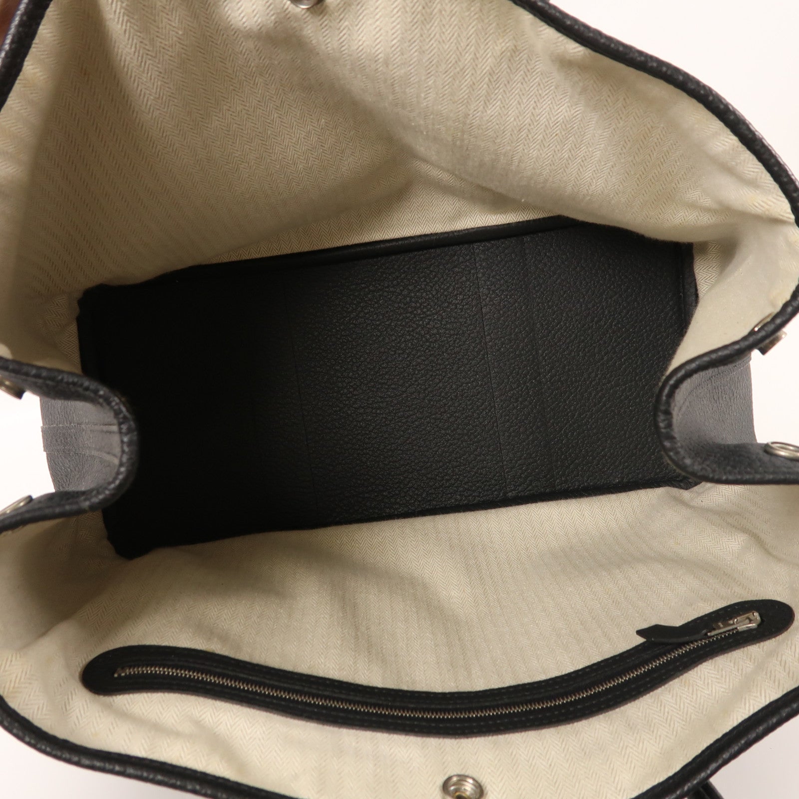 HERMES Negonda皮革Garden Party PM銀扣手挽袋89 Noir