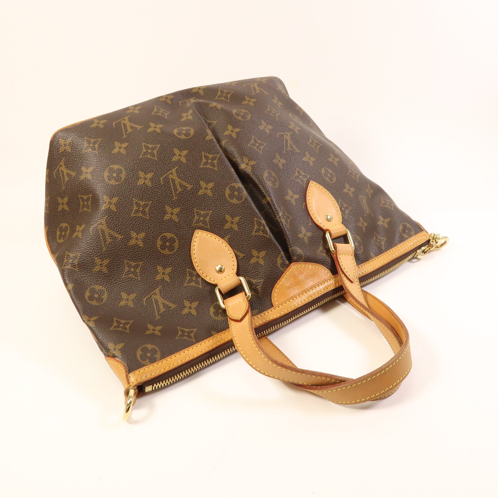 LOUIS VUITTON Monogram Palermo PM金扣手挽肩背兩用袋棕色