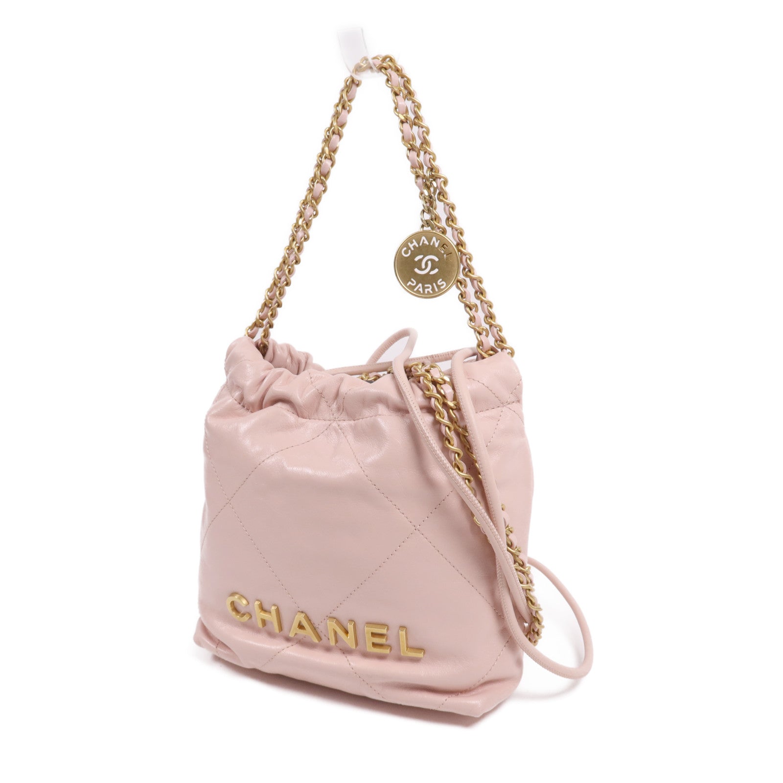 CHANEL 牛皮皮革Chanel 22 Mini金扣鏈帶肩背袋