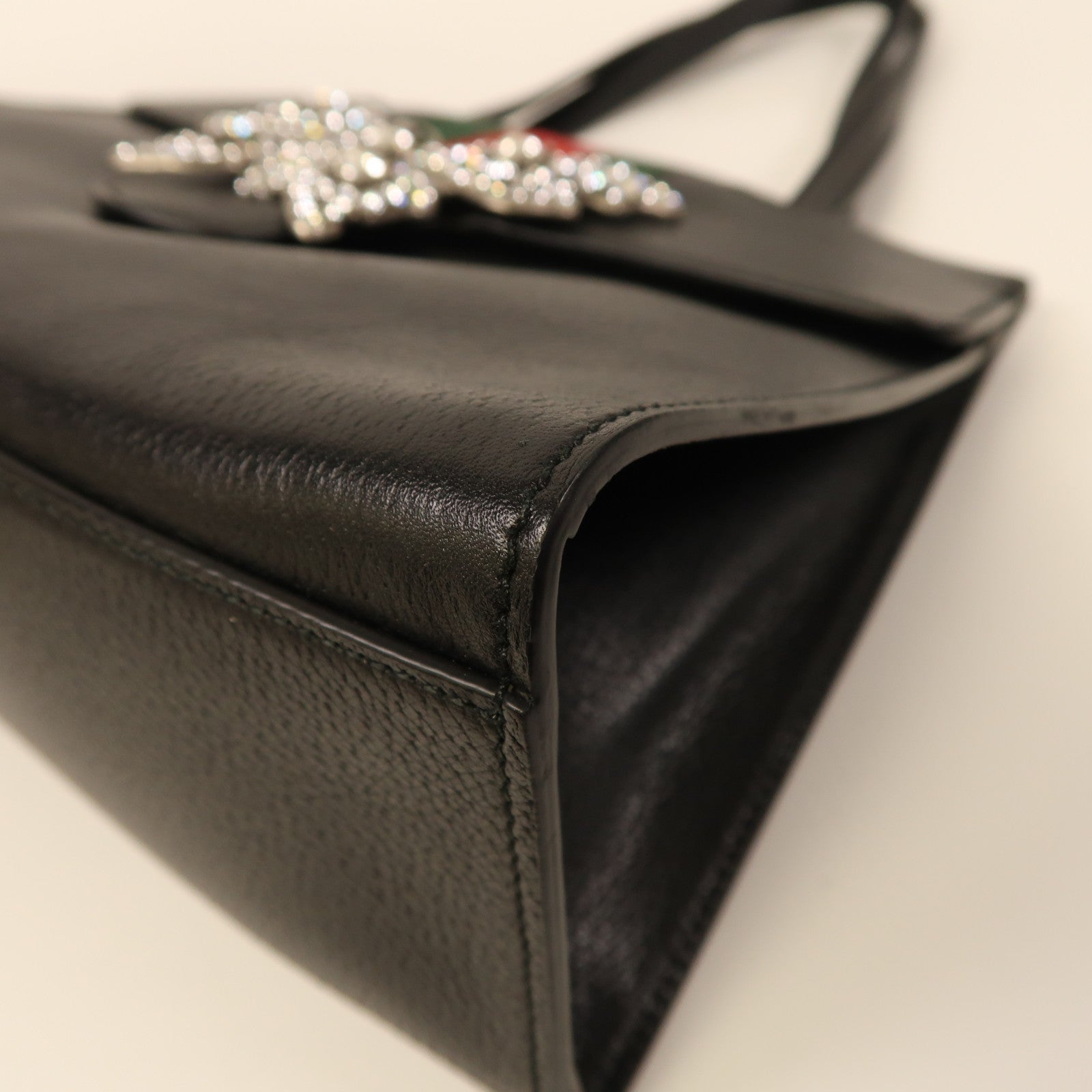 GUCCI 牛皮皮革Shoulder Bag金扣手挽肩背兩用袋黑色