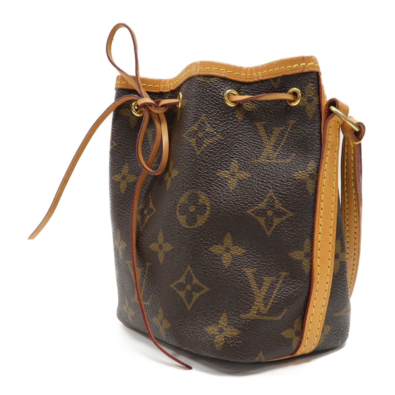 LOUIS VUITTON Monogram Nano Noe金扣肩背袋啡色