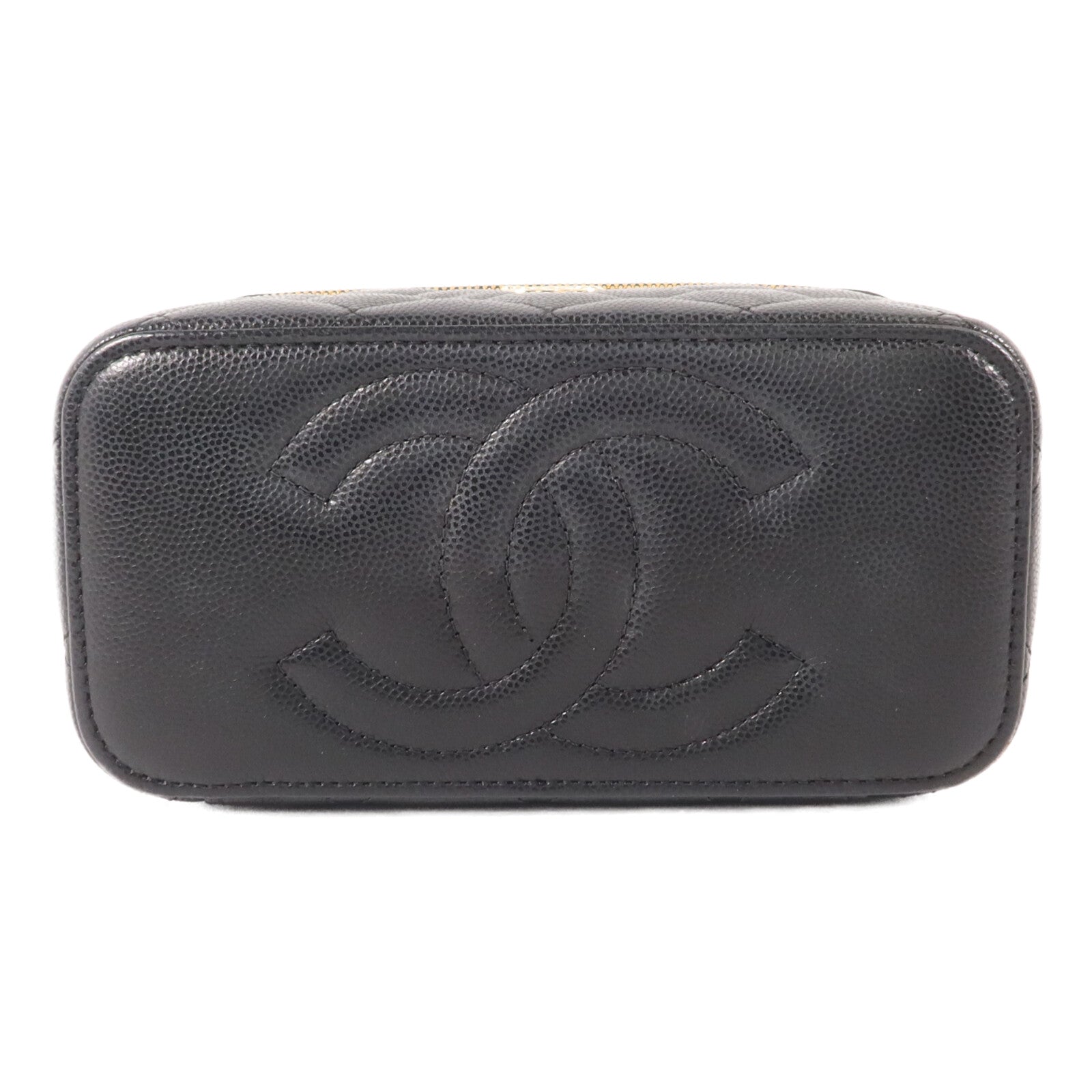 CHANEL 牛皮皮革CC Vanity Case With Crystal鏈帶肩背袋