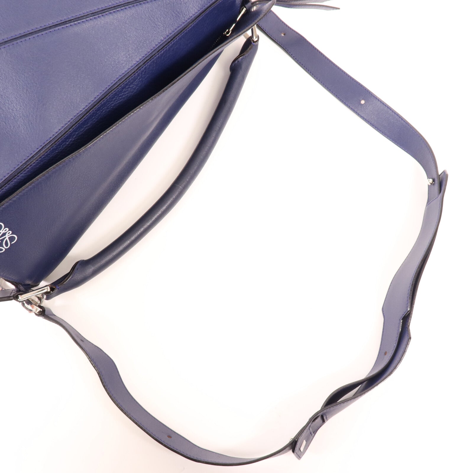 LOEWE 牛皮皮革Puzzle Large銀扣手挽肩背兩用袋