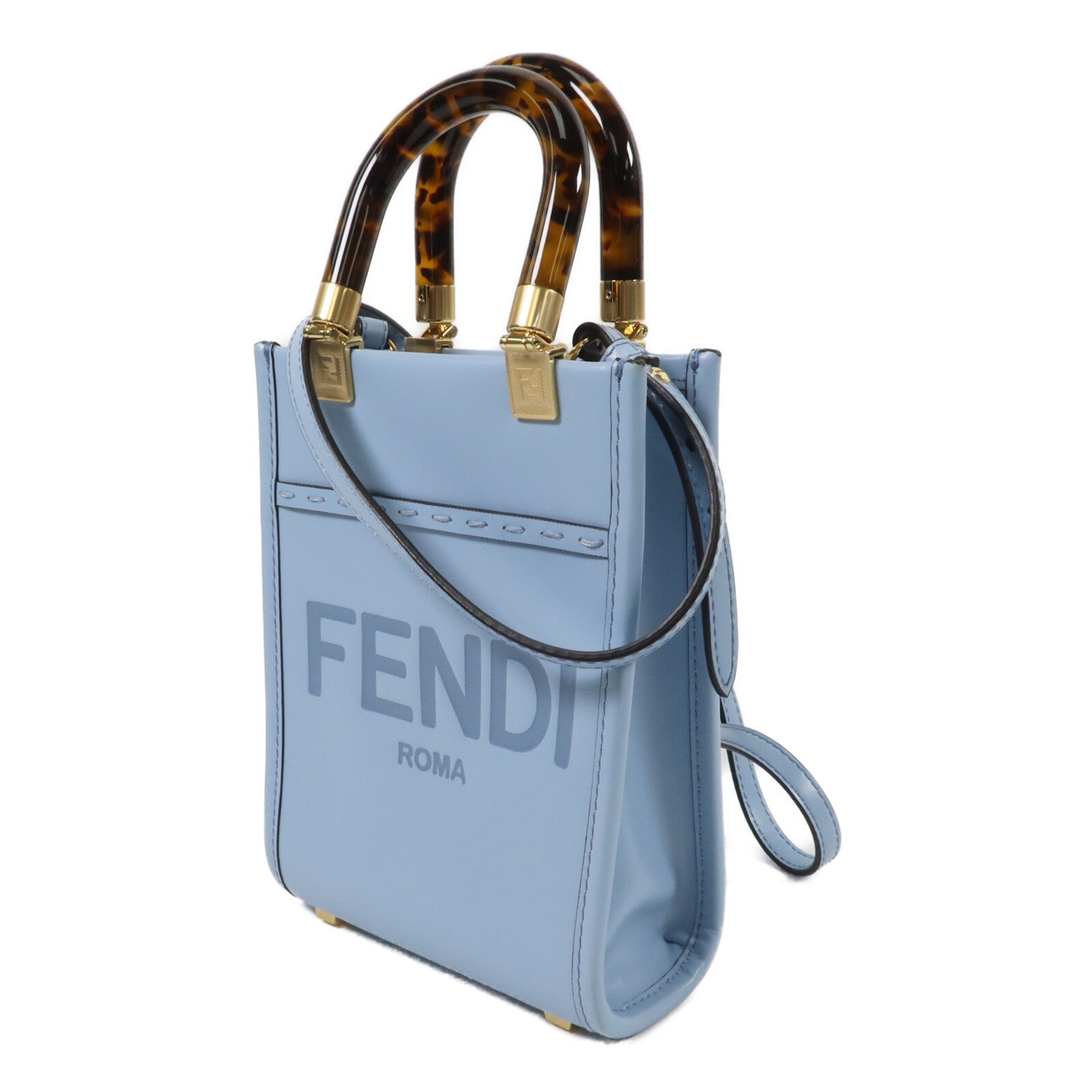 FENDI 牛皮皮革Mini Sunshine Shopper手挽肩背兩用袋
