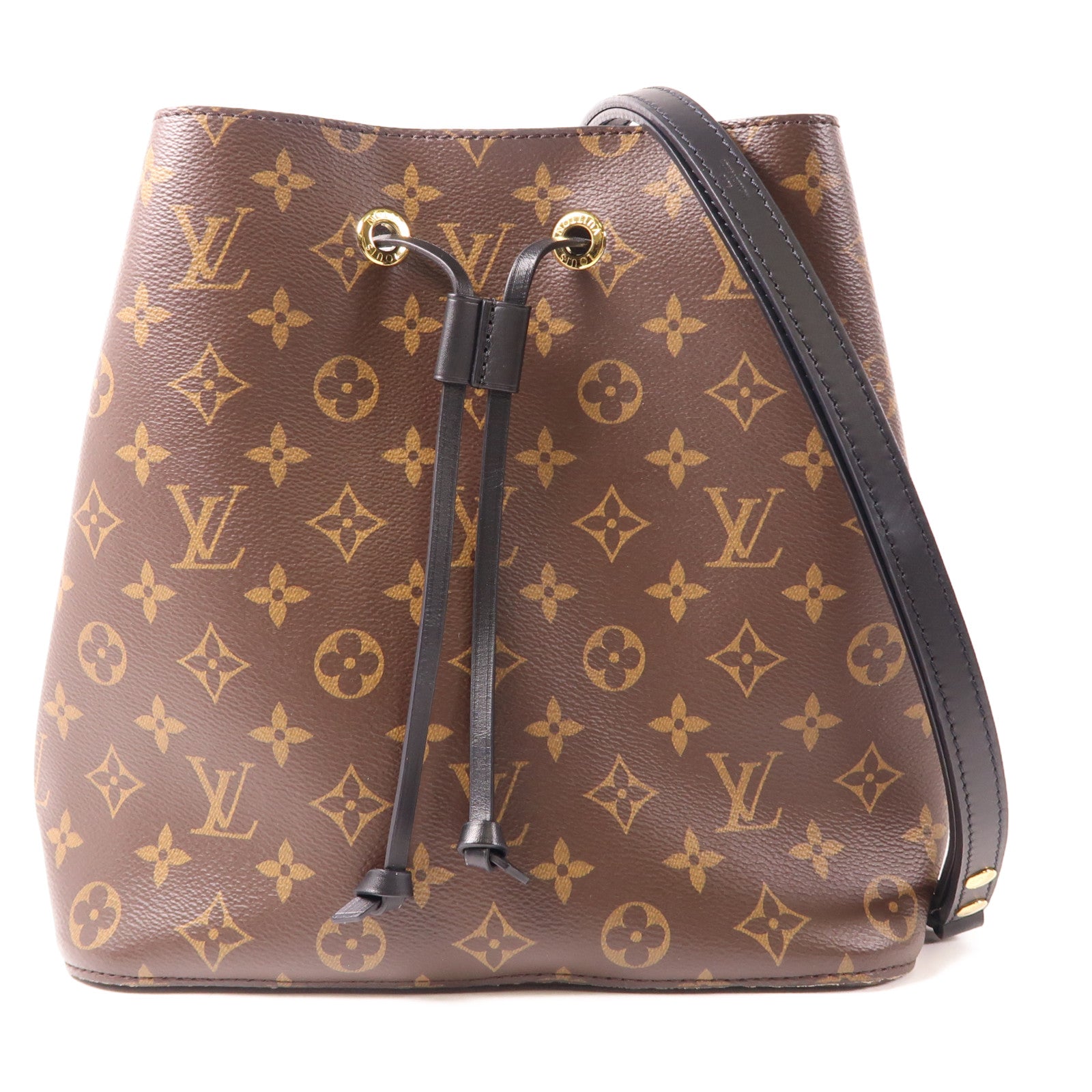 LOUIS VUITTON Monogram Neo Noe MM金扣肩背袋棕色