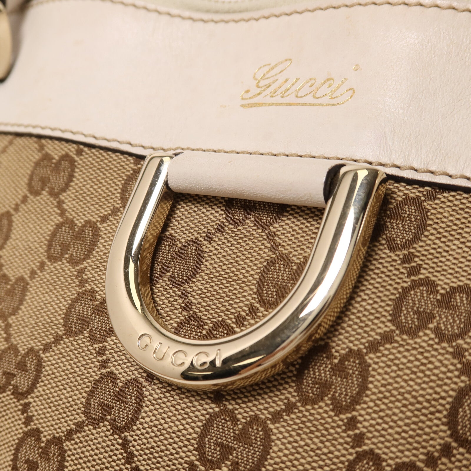 GUCCI 帆布Shoulder Bag金扣肩背袋
