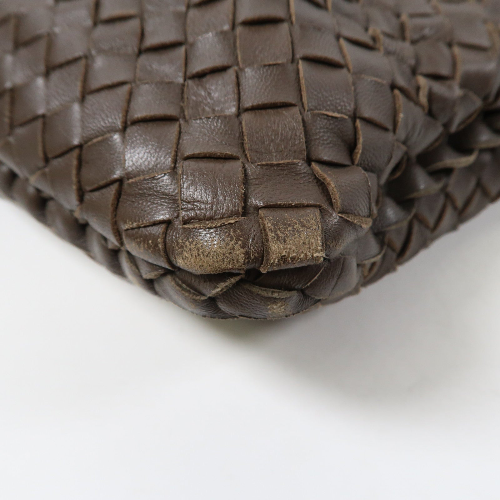 BOTTEGA VENETA 織紋皮革Shoulder Bag金扣肩背袋啡色