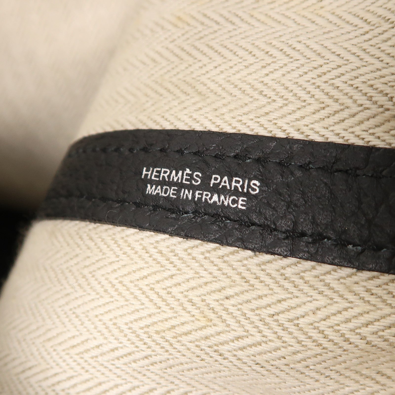 HERMES Negonda皮革Garden Party PM銀扣手挽袋89 Noir
