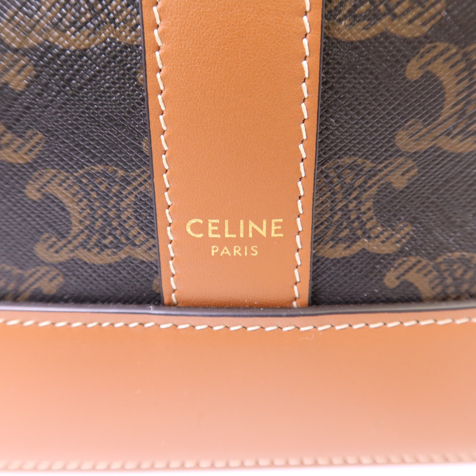 CELINE 塗層帆布Bucket Bag Small金扣肩背袋