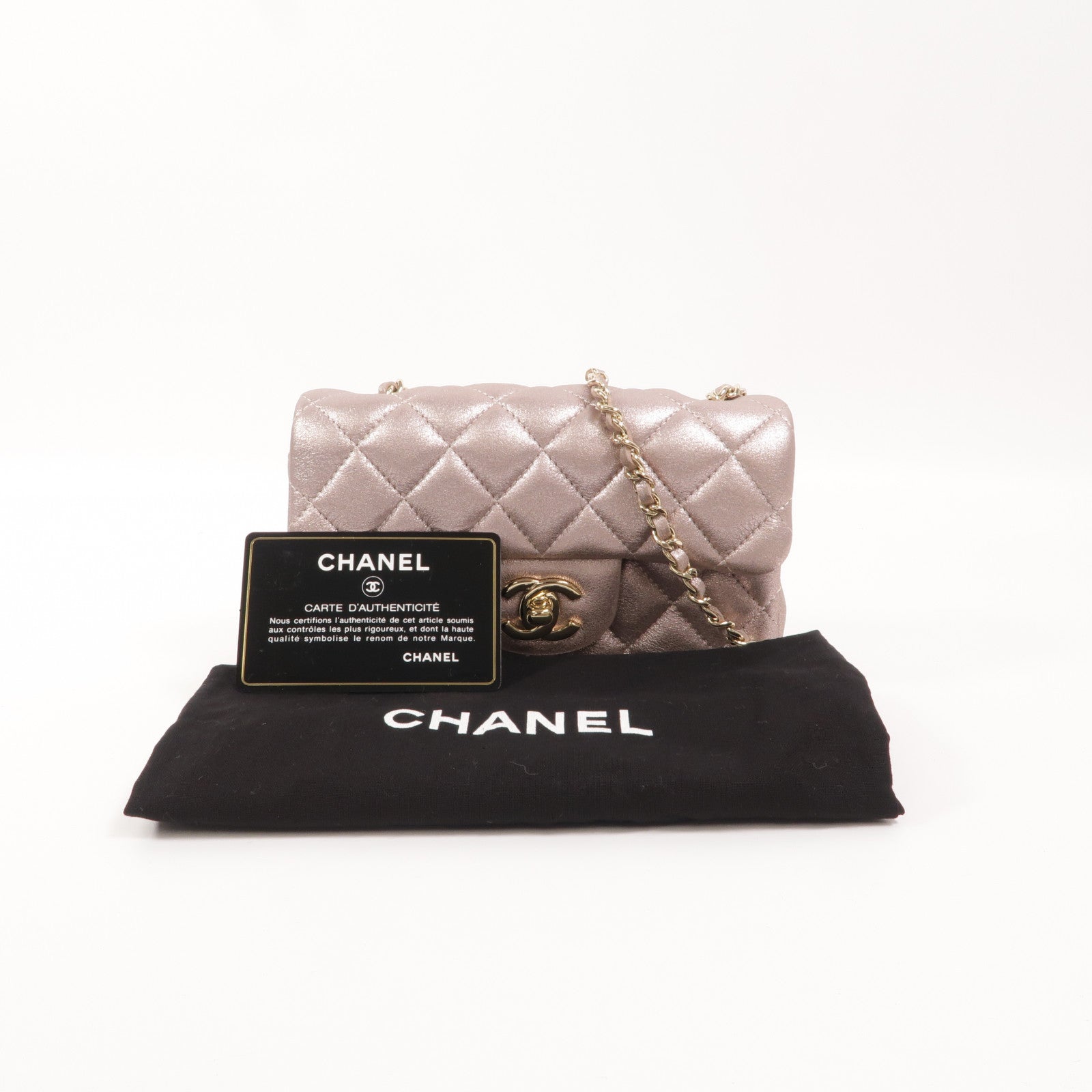 CHANEL 羊皮皮革Extra Mini Flap鏈帶肩背袋