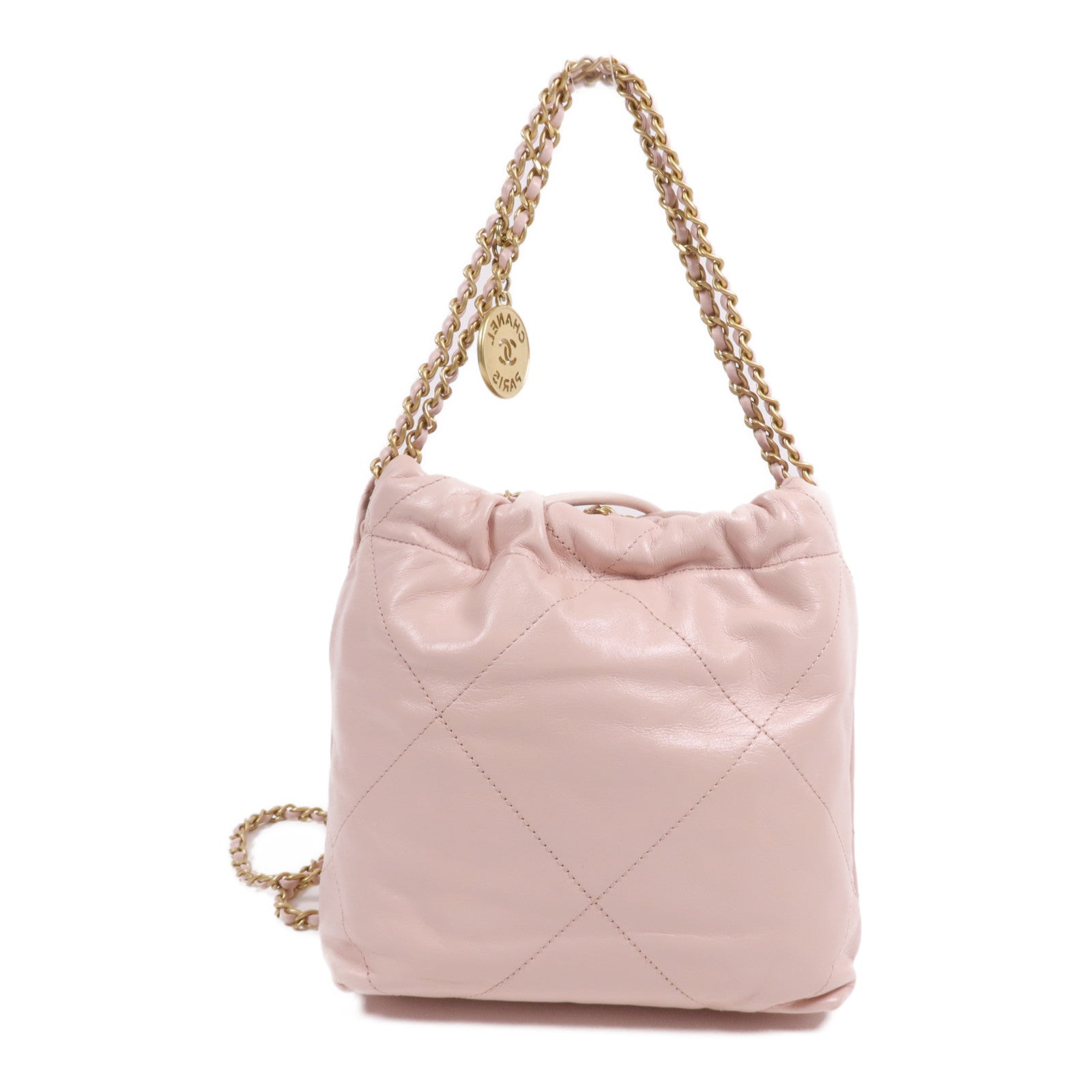CHANEL 牛皮皮革Chanel 22 Mini金扣鏈帶肩背袋