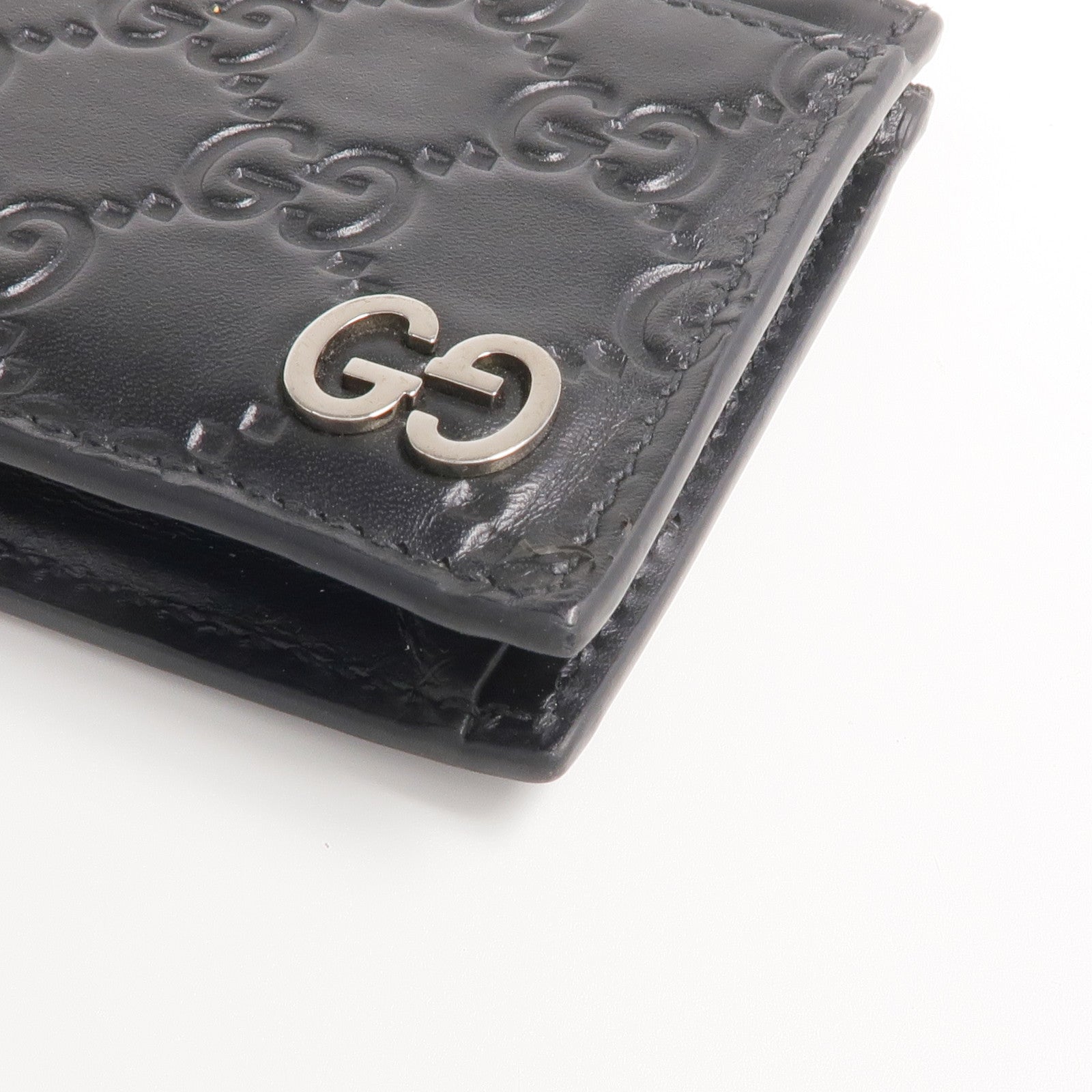 GUCCI 牛皮皮革Card Case銀扣卡片套/零錢包