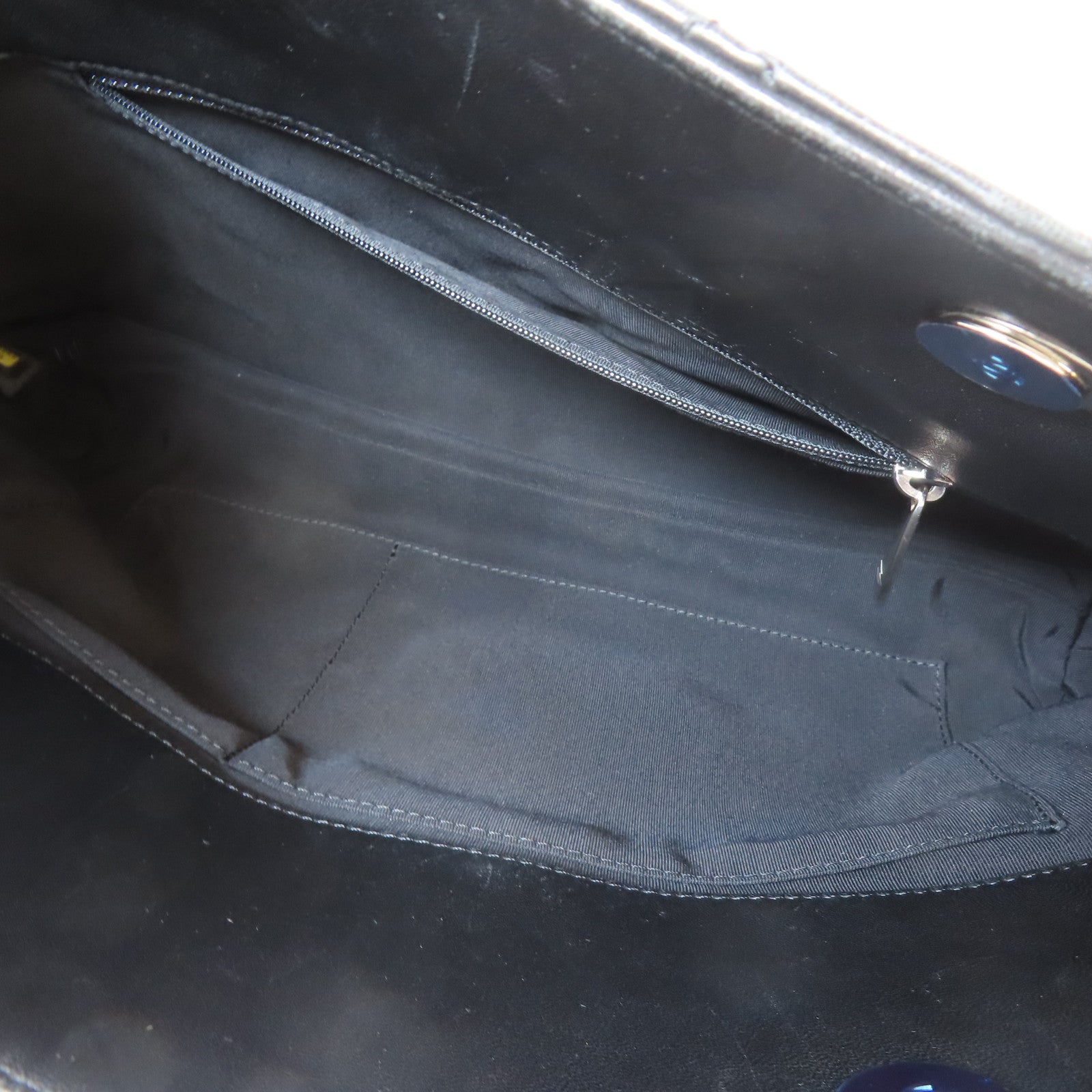 CHANEL 菱格羊皮皮革Shoulder Bag銀扣肩背袋黑色