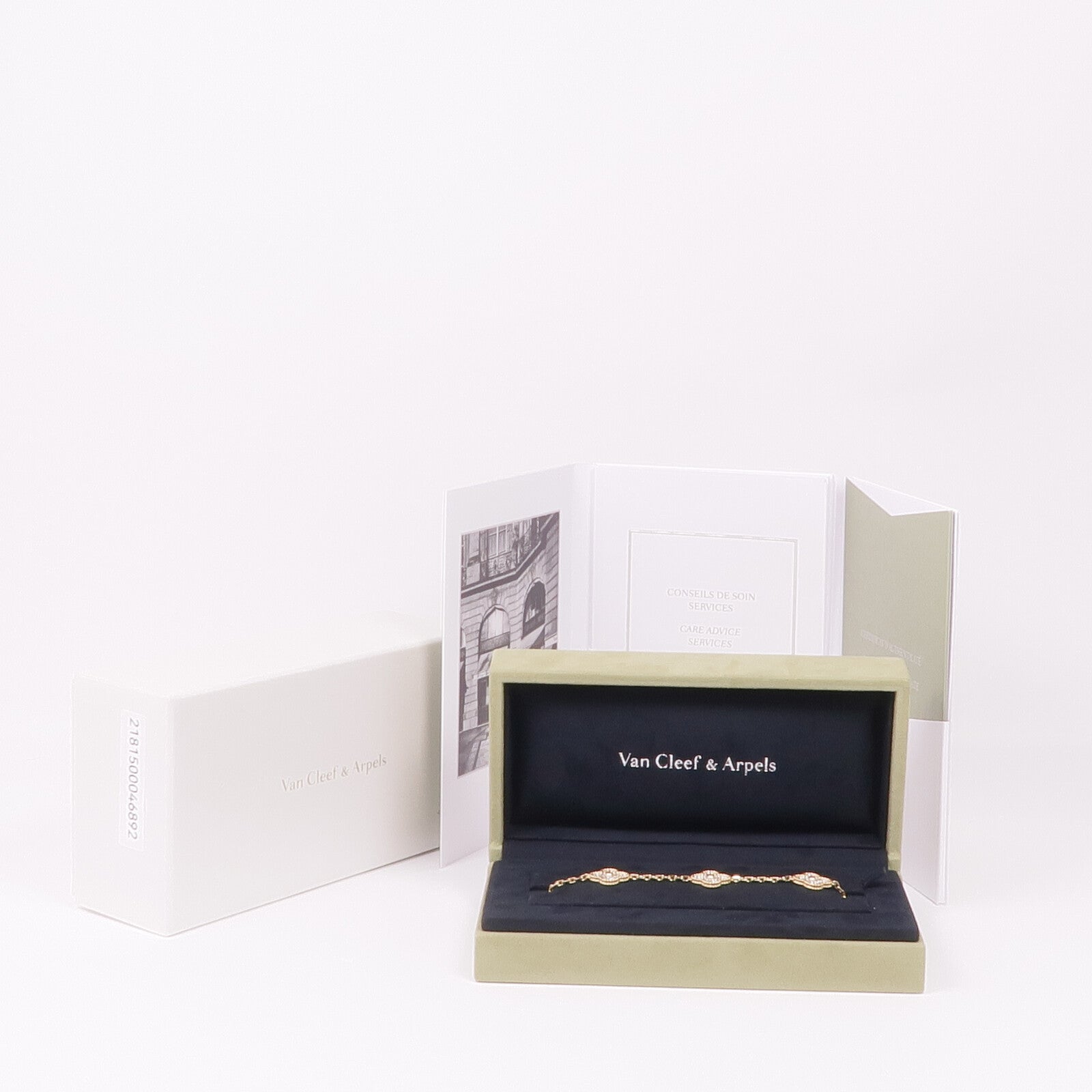 Van Cleef & Arpels 18K黃金Vintage Alhambra Diamond Bracelet鑽石手鏈