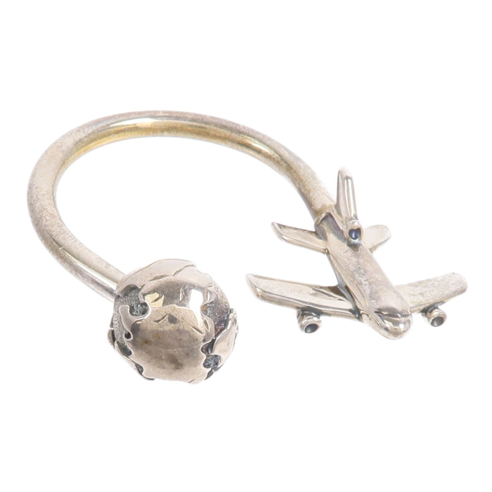 TIFFANY＆CO 925純銀Airplane ＆ Globe Key Ring鑰匙圈