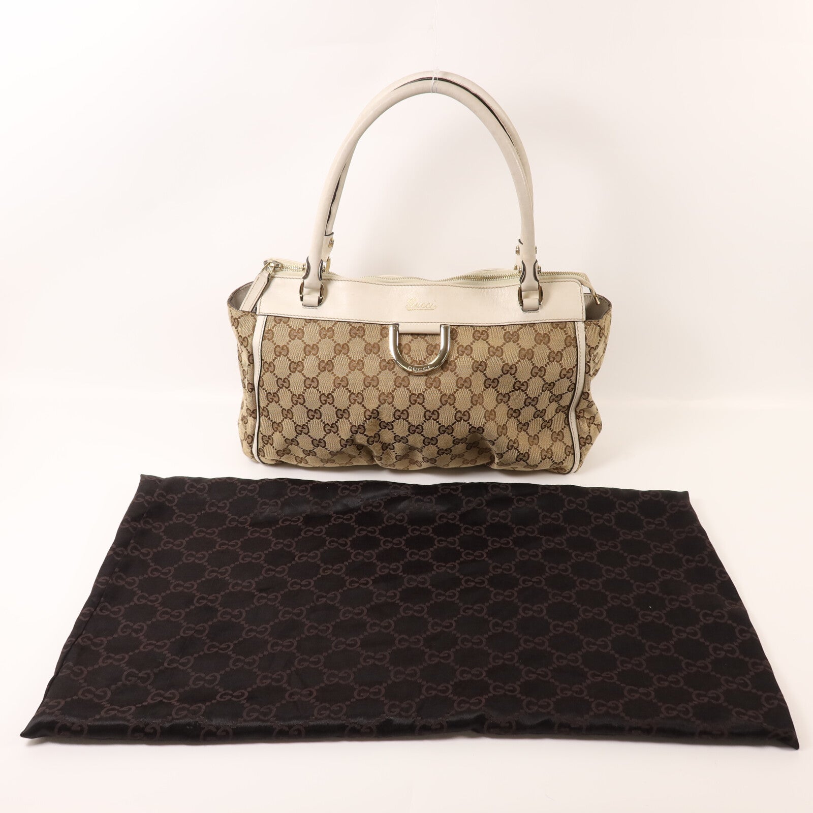 GUCCI 帆布Shoulder Bag金扣肩背袋