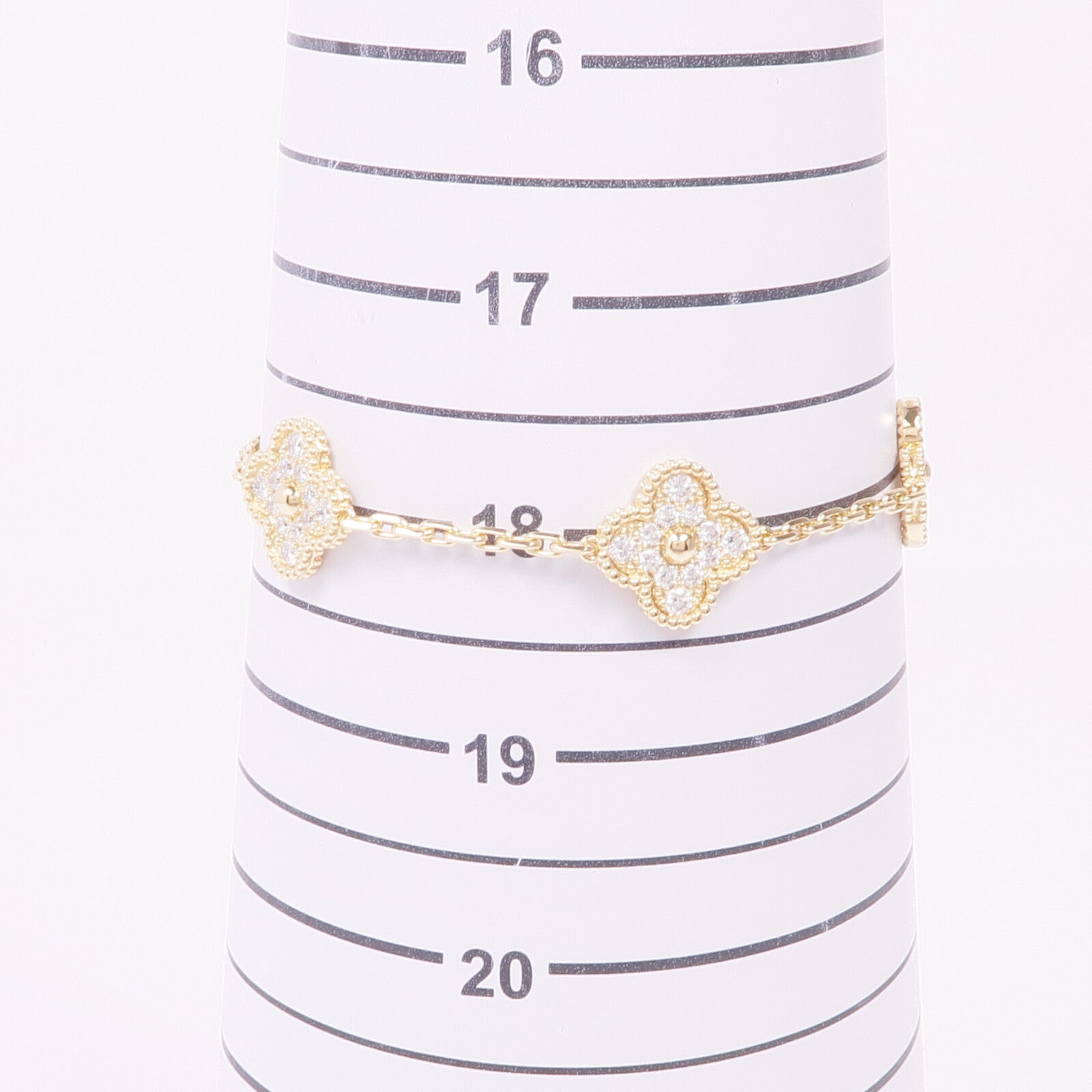 Van Cleef & Arpels 18K黃金Vintage Alhambra Diamond Bracelet鑽石手鏈