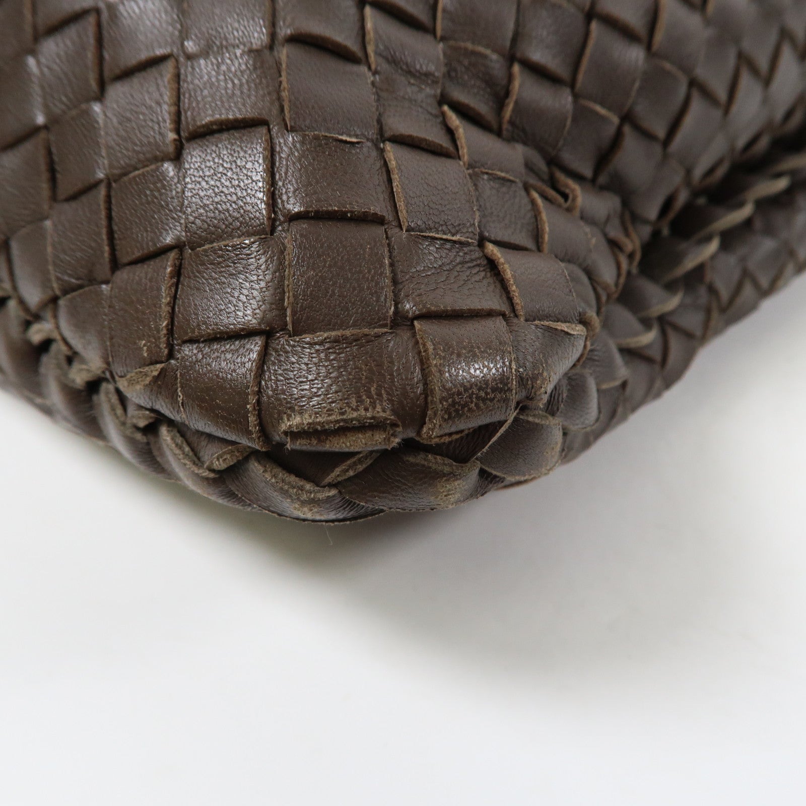 BOTTEGA VENETA 織紋皮革Shoulder Bag金扣肩背袋啡色