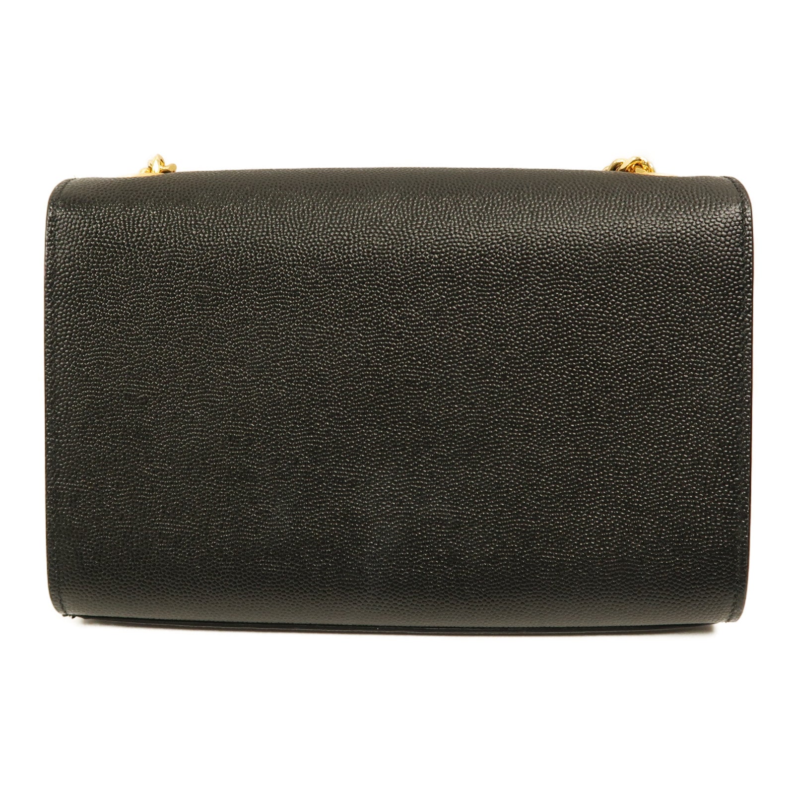 YVES SAINT LAURENT 牛皮皮革Chain Shoulder Bag金扣鏈帶肩背袋黑色