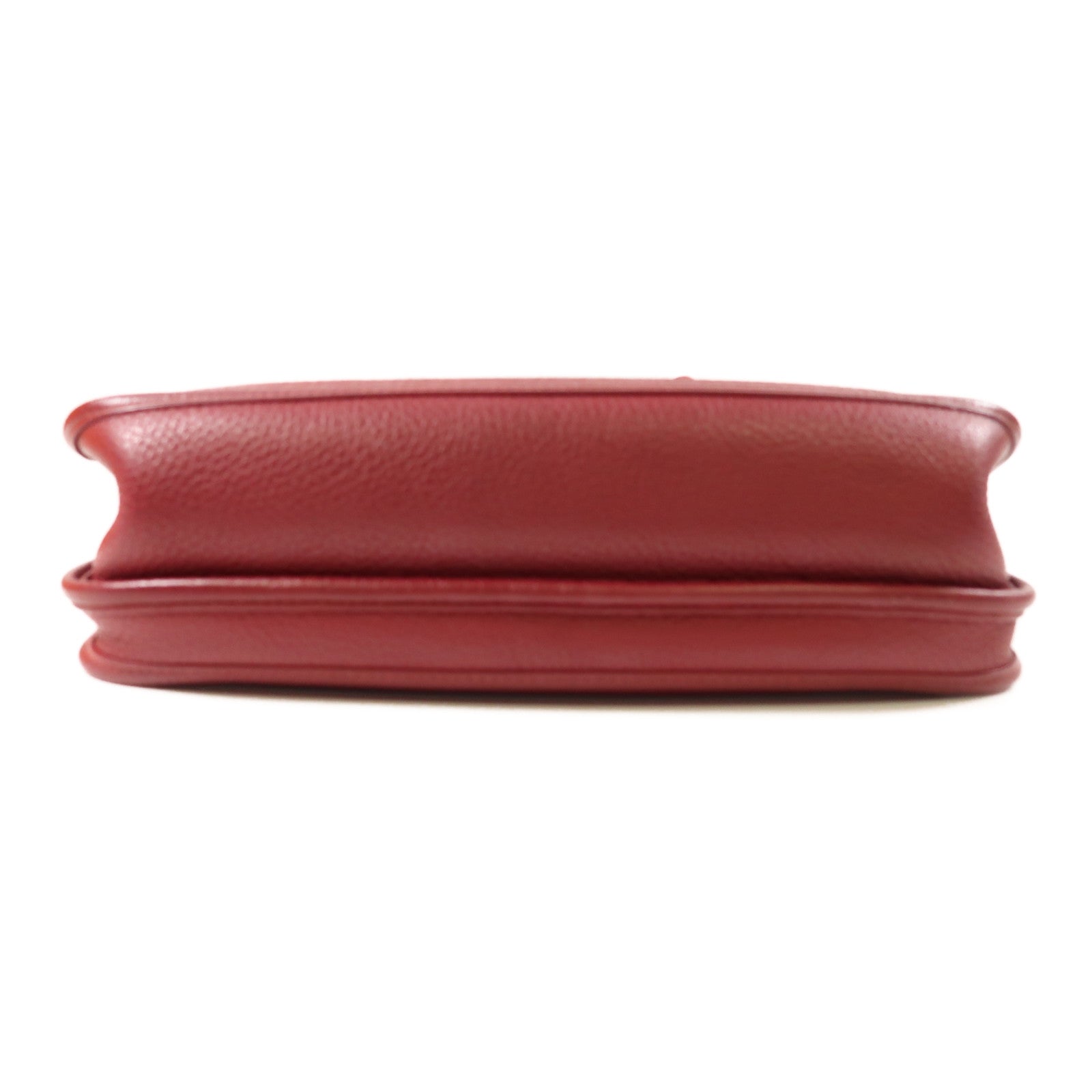 HERMES Clemence皮革Evelyne PM銀扣肩背袋Rubis