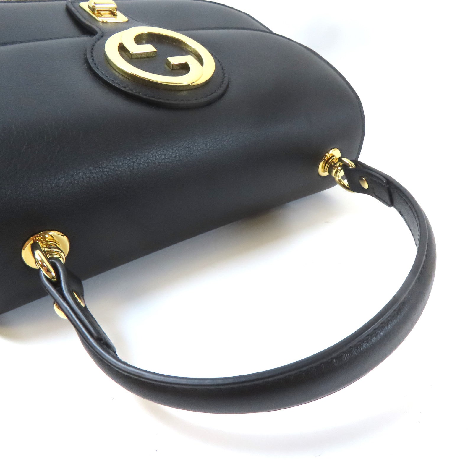 GUCCI 【激減優惠】牛皮皮革Blondie Top Handle金扣手挽肩背兩用袋黑色