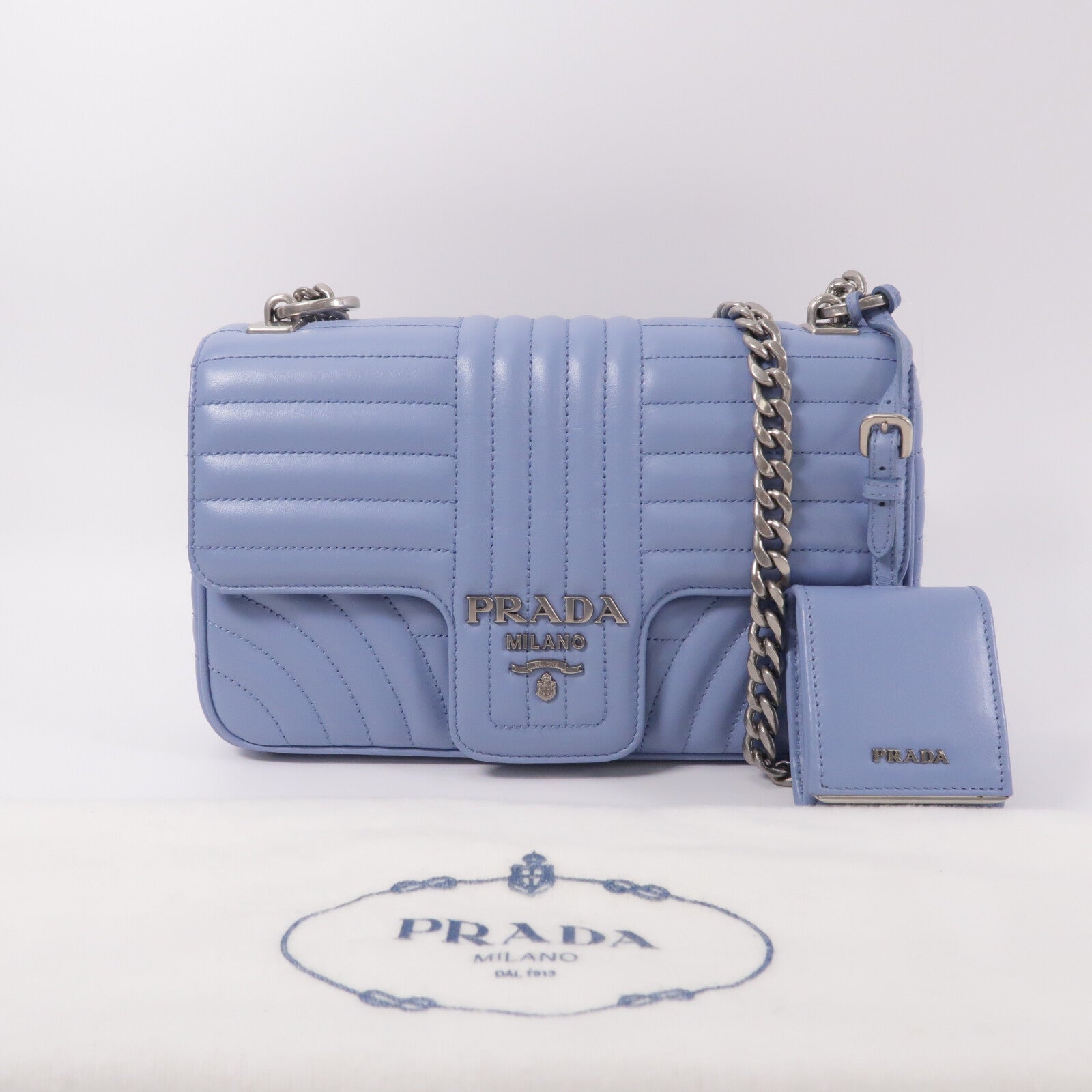 PRADA 牛皮皮革Chain Shoulder Bag鏈帶肩背袋