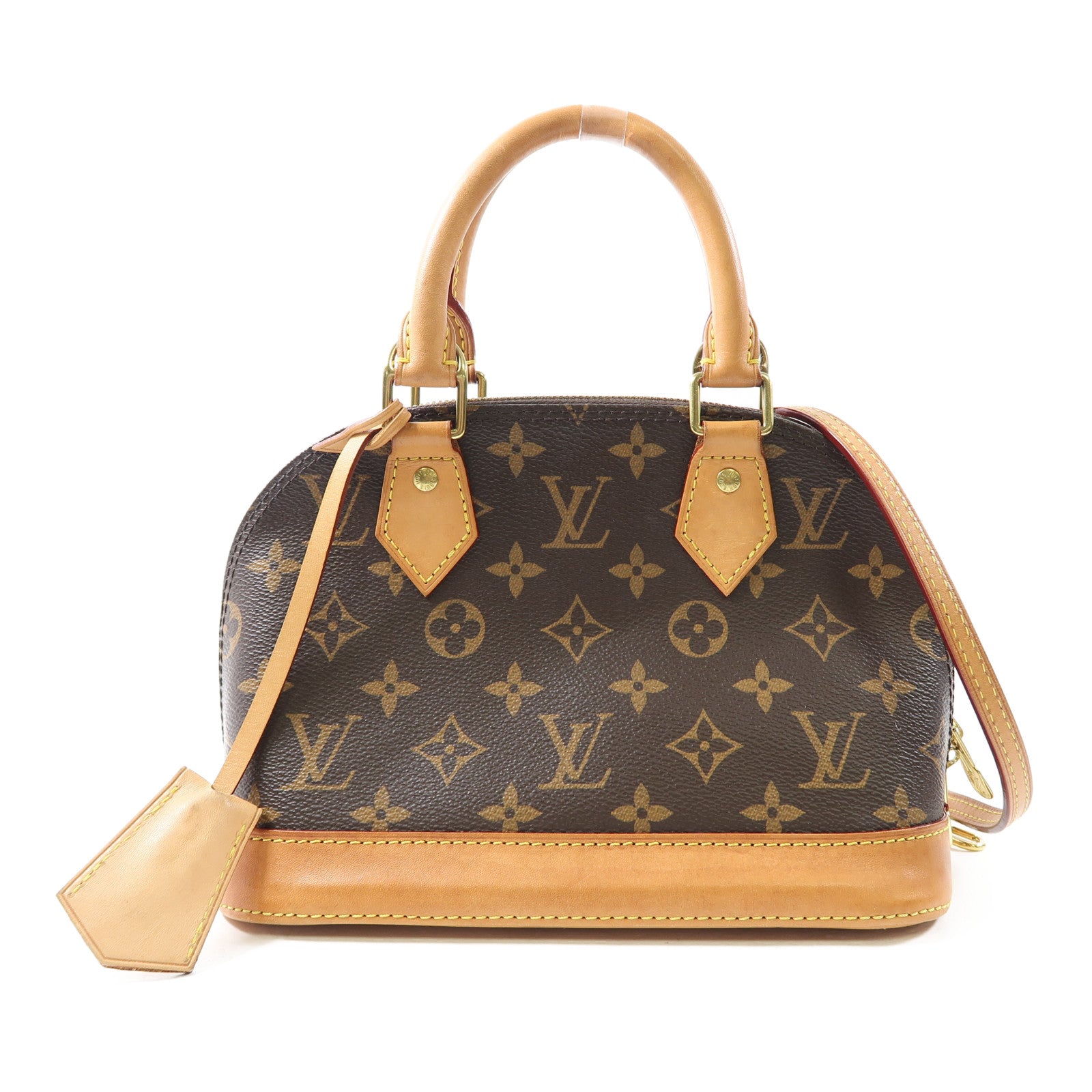 LOUIS VUITTON Monogram Alma金扣手挽肩背兩用袋啡色