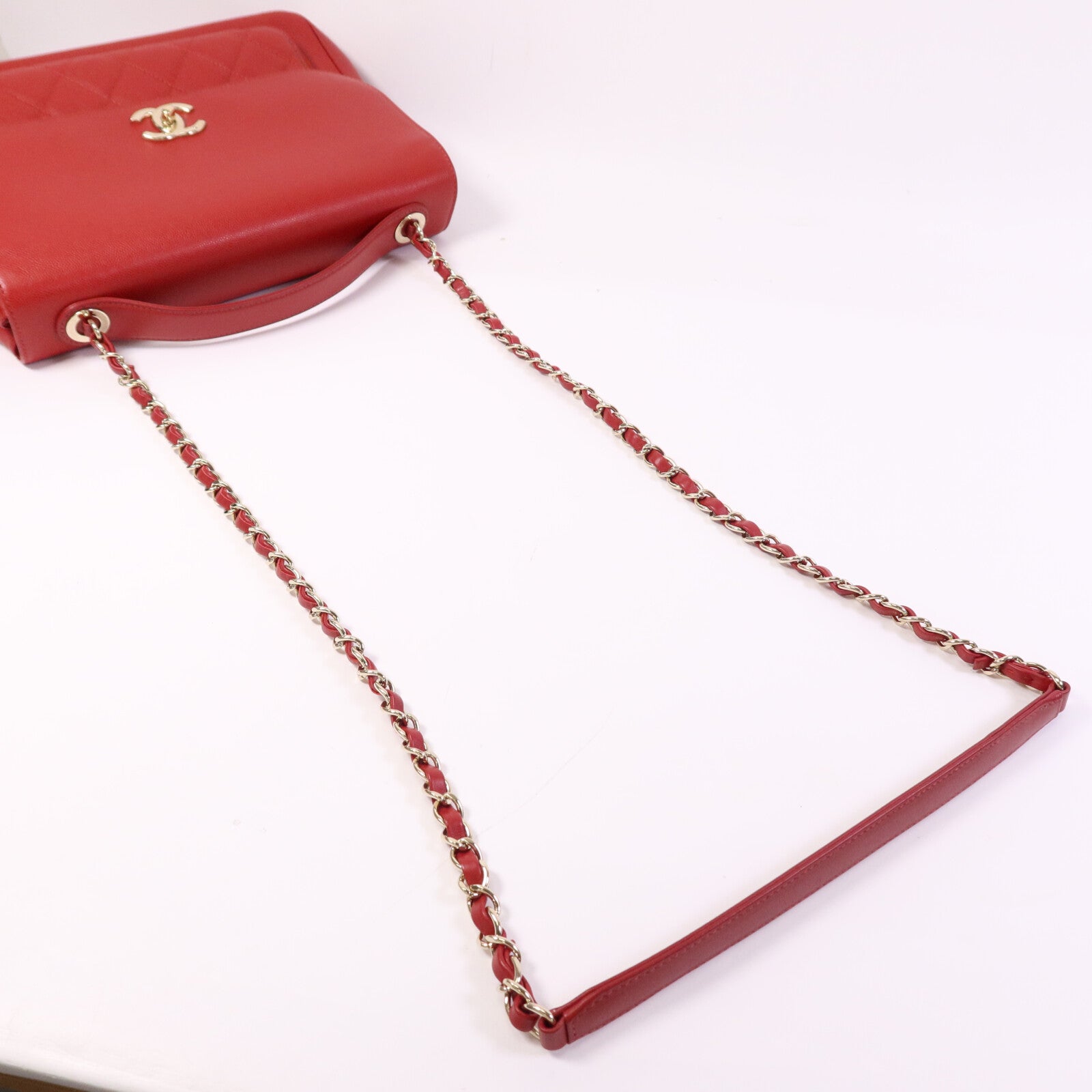 CHANEL 牛皮皮革Business Afffinity Flap Bag金扣手挽肩背兩用袋