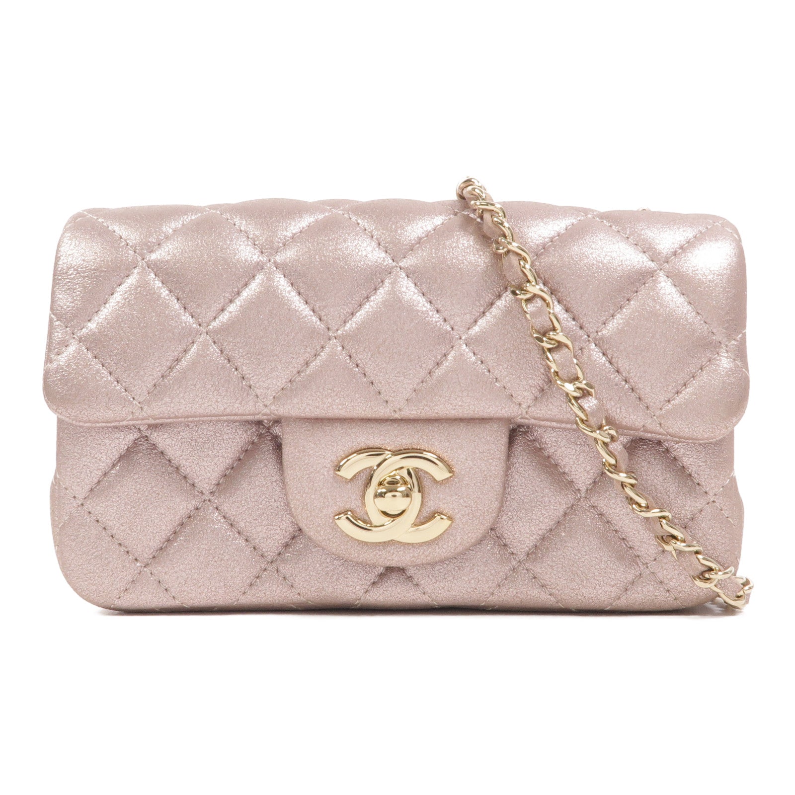 CHANEL 羊皮皮革Extra Mini Flap鏈帶肩背袋