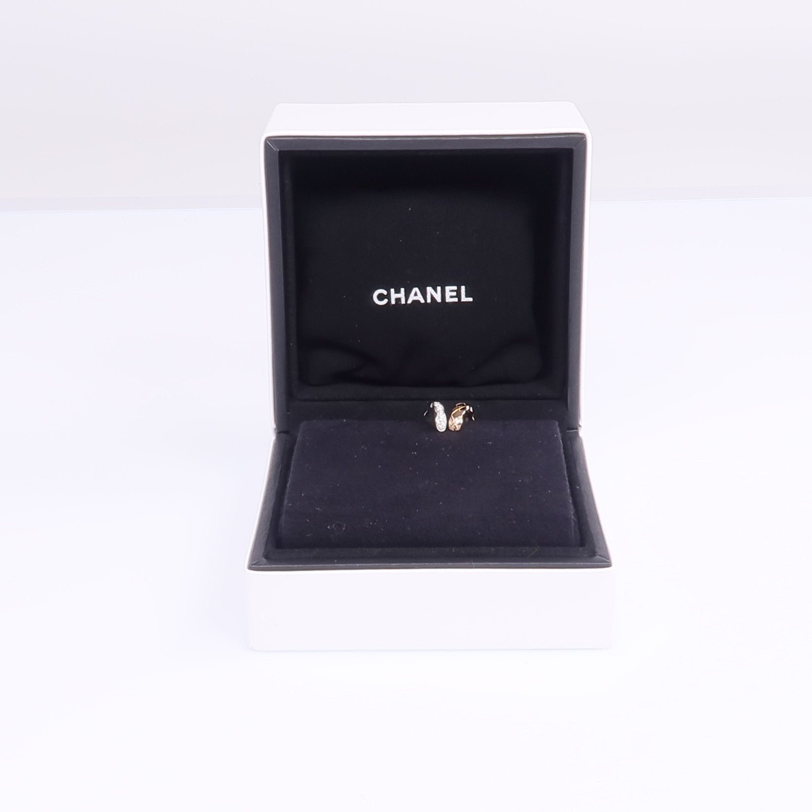 CHANEL 18K白金/玫瑰金Coco Crush Earring Cilp鑽石耳環