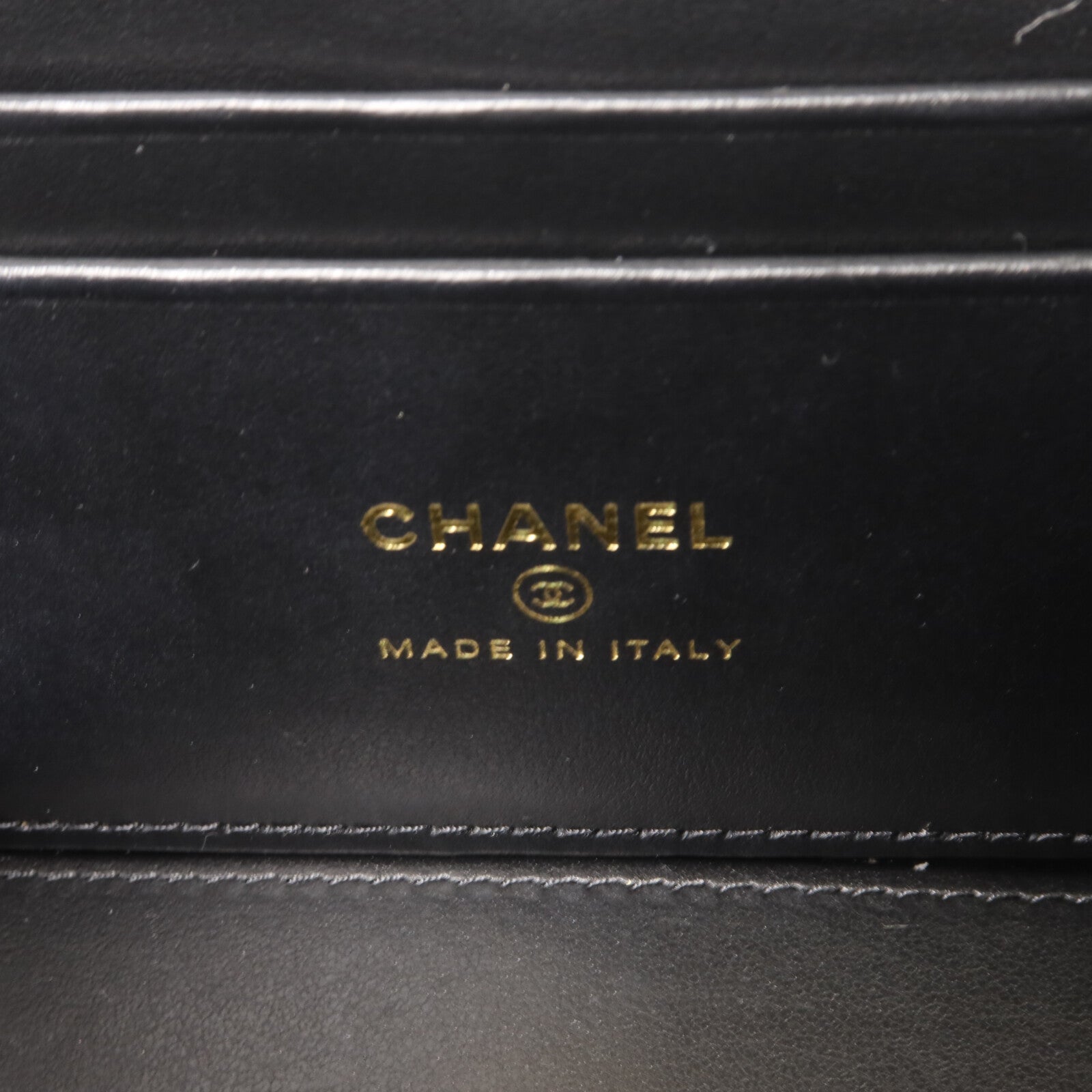 CHANEL 牛皮皮革CC Vanity Case With Crystal鏈帶肩背袋