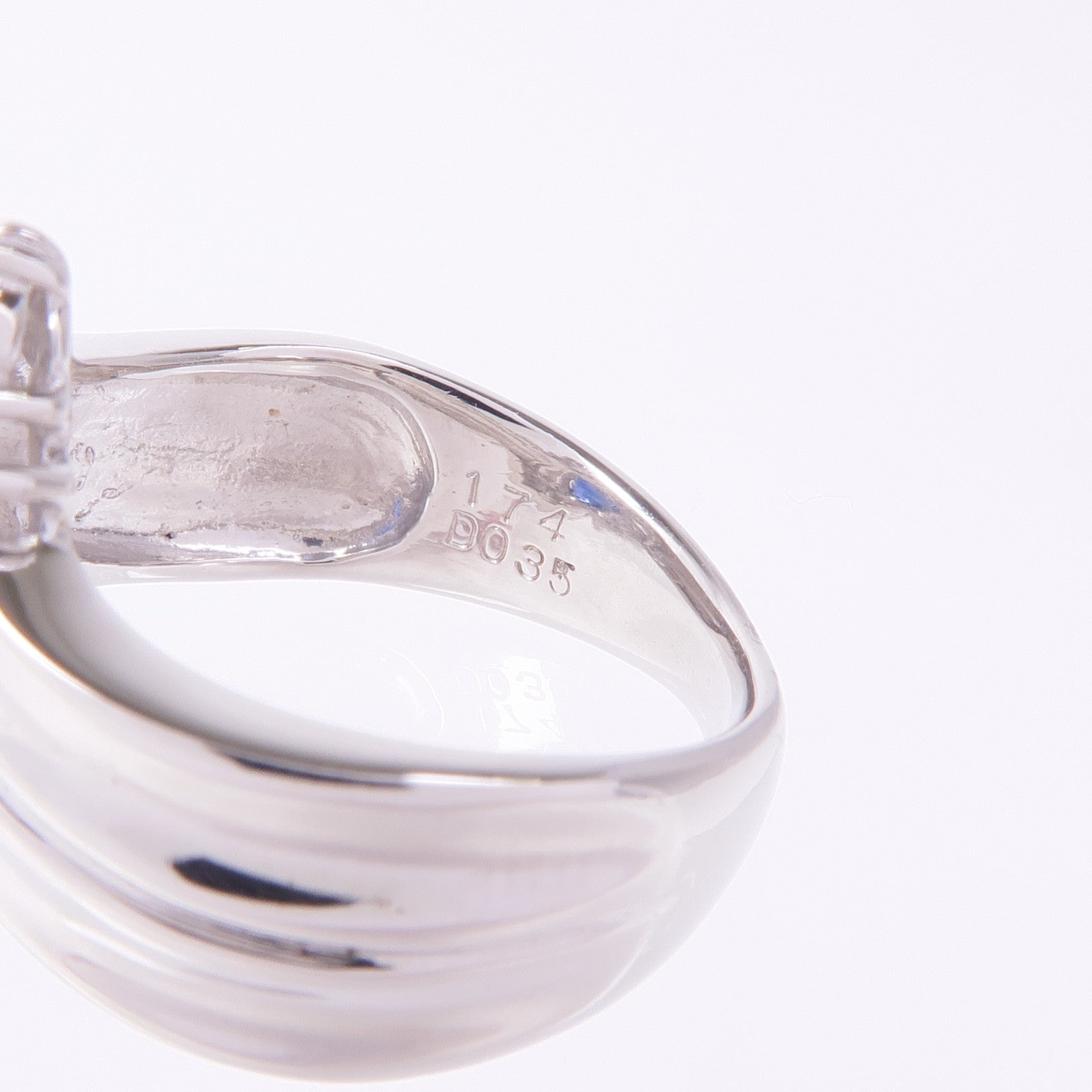 JEWELRY PT850鉑金Sapphire Diamond Ring藍寶石/鑽石戒指US#4.75