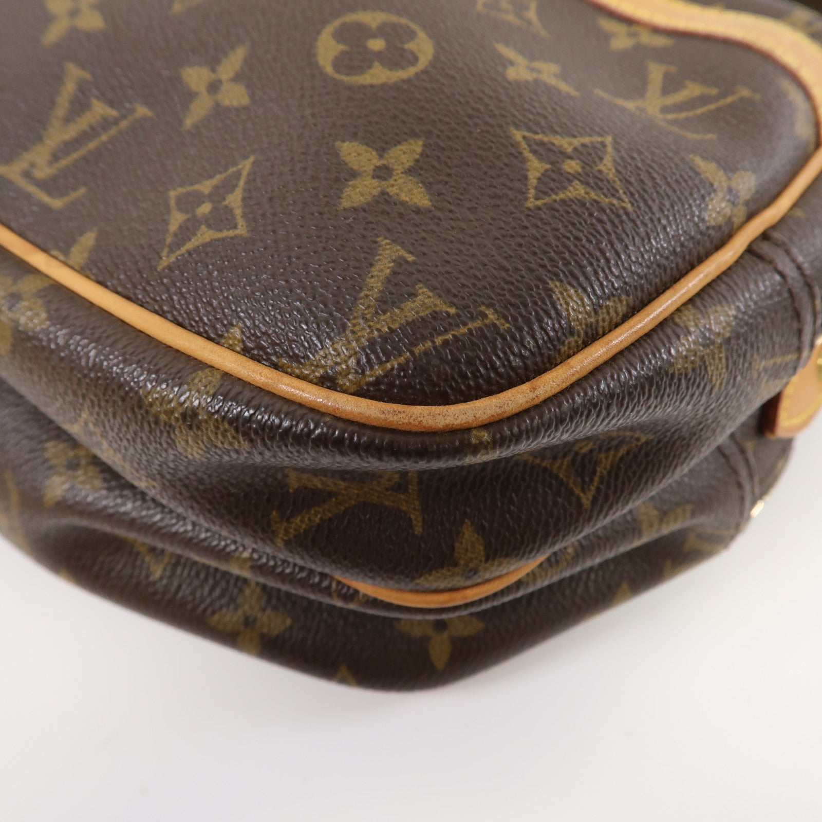 LOUIS VUITTON Monogram Reporter PM金扣肩背袋啡色