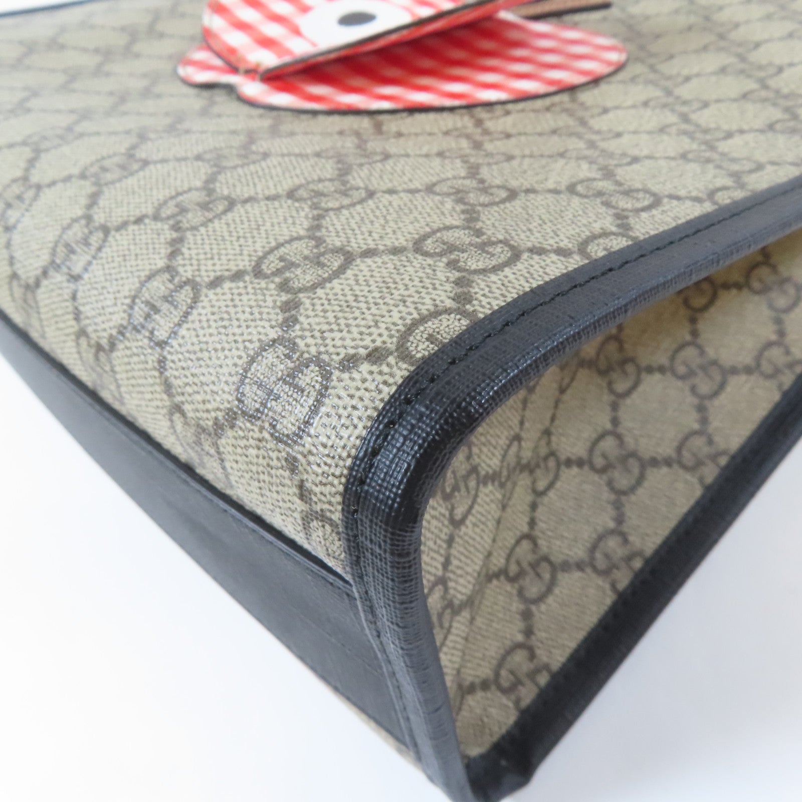 GUCCI 塗層帆布Hand Bag銀扣手挽袋啡色