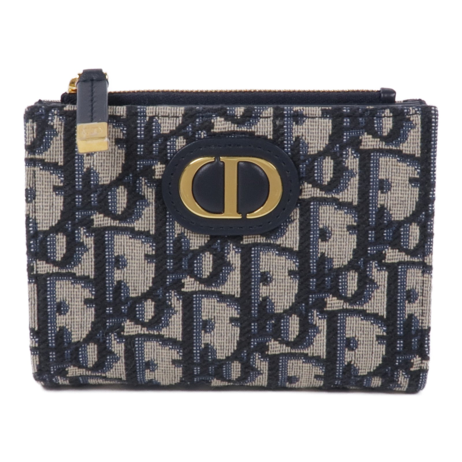 Dior 帆布Montaigne金扣錢包