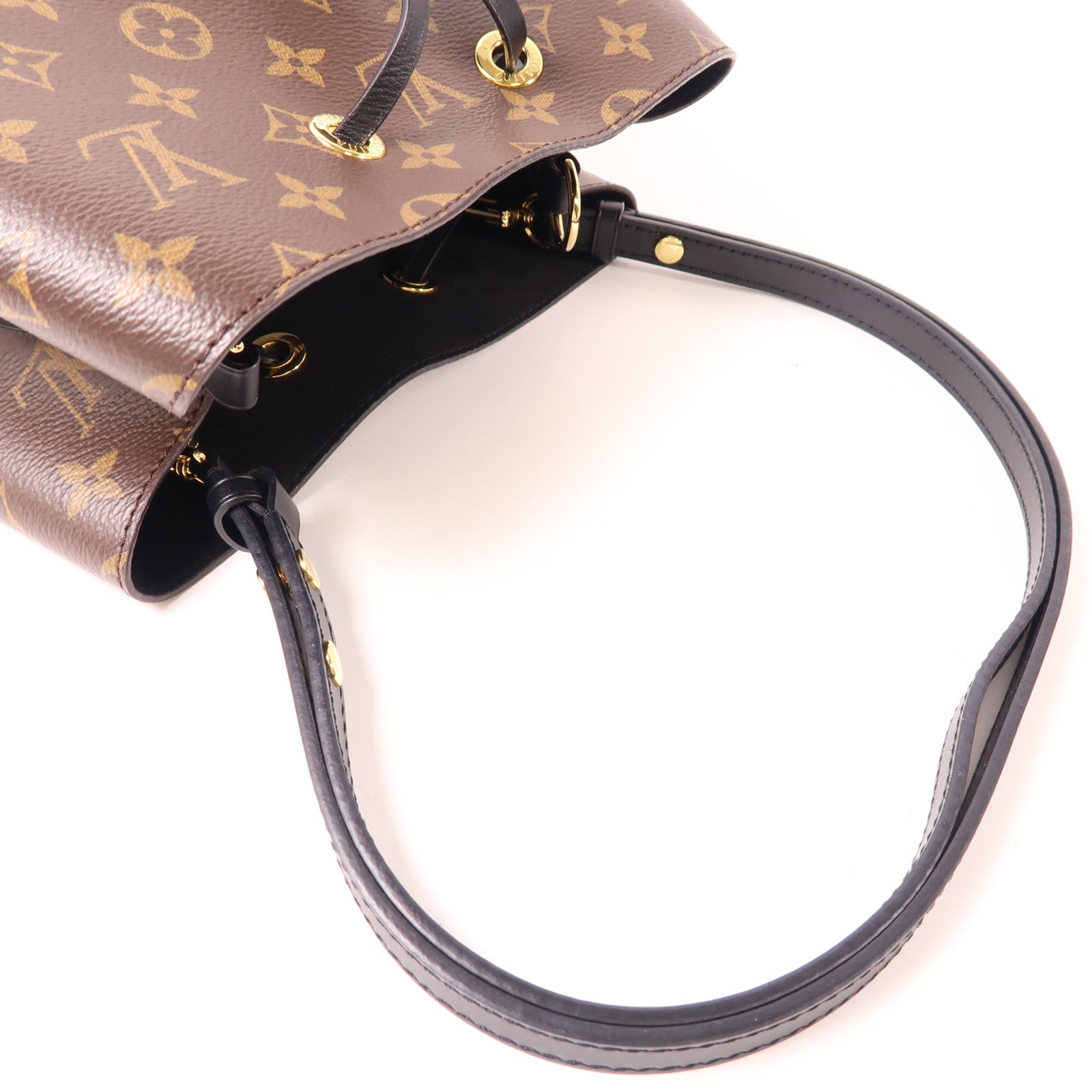 LOUIS VUITTON Monogram Neo Noe MM金扣肩背袋棕色