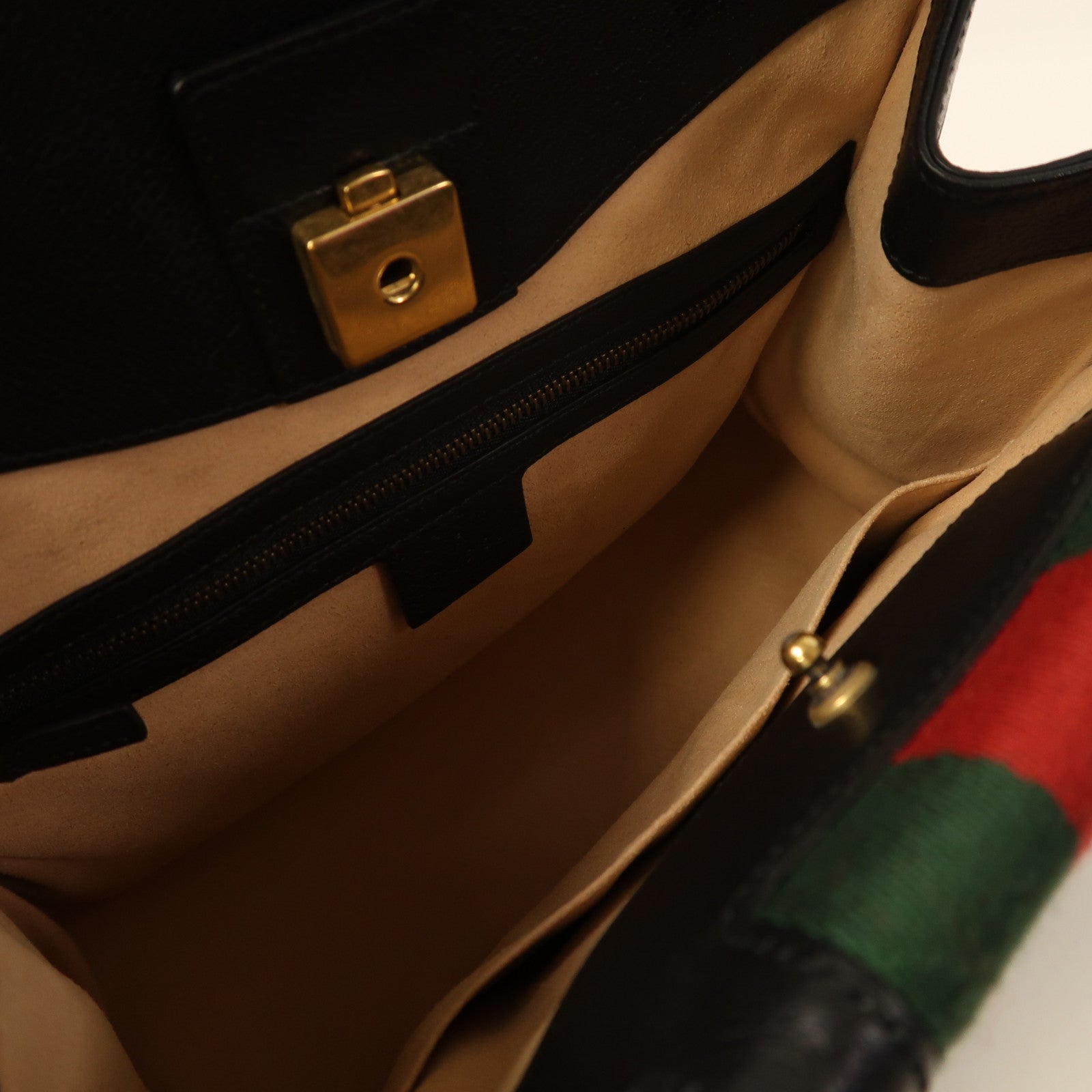 GUCCI 牛皮皮革Shoulder Bag金扣手挽肩背兩用袋黑色