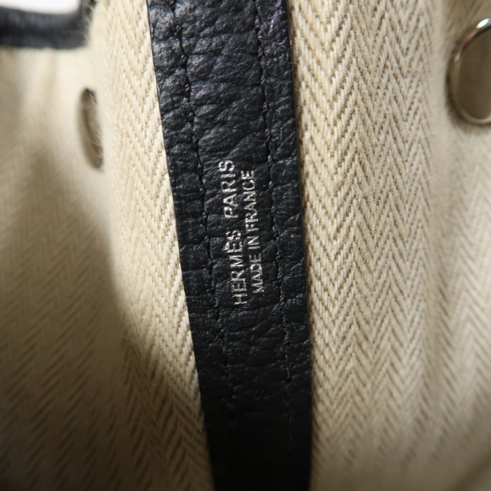 HERMES 【激減優惠】Negonda皮革Garden Party PM銀扣手挽袋黑色